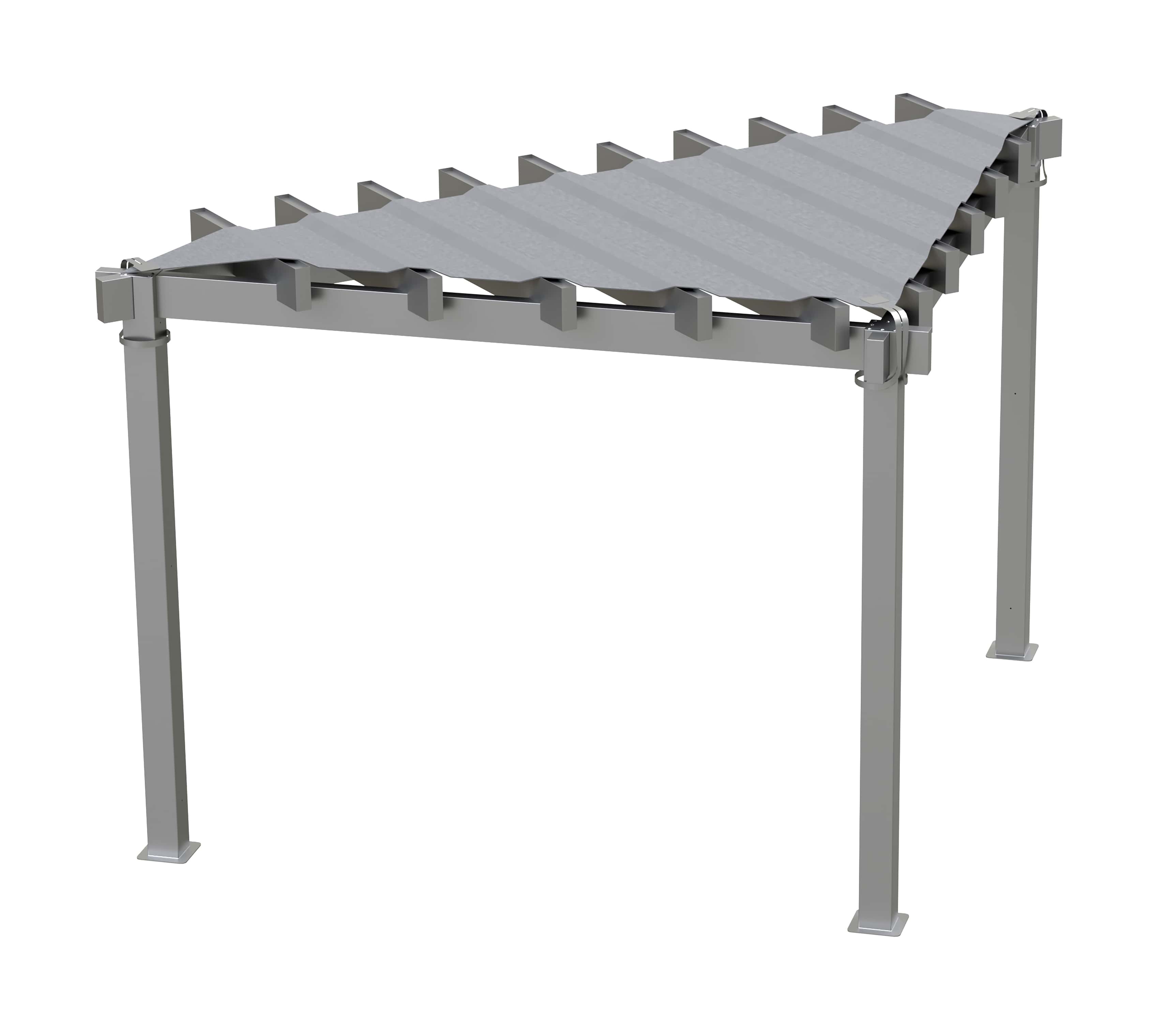 Sojag Lima - Driehoeks Pergola 293x293 cm met zonnescherm - Lichtgrijs