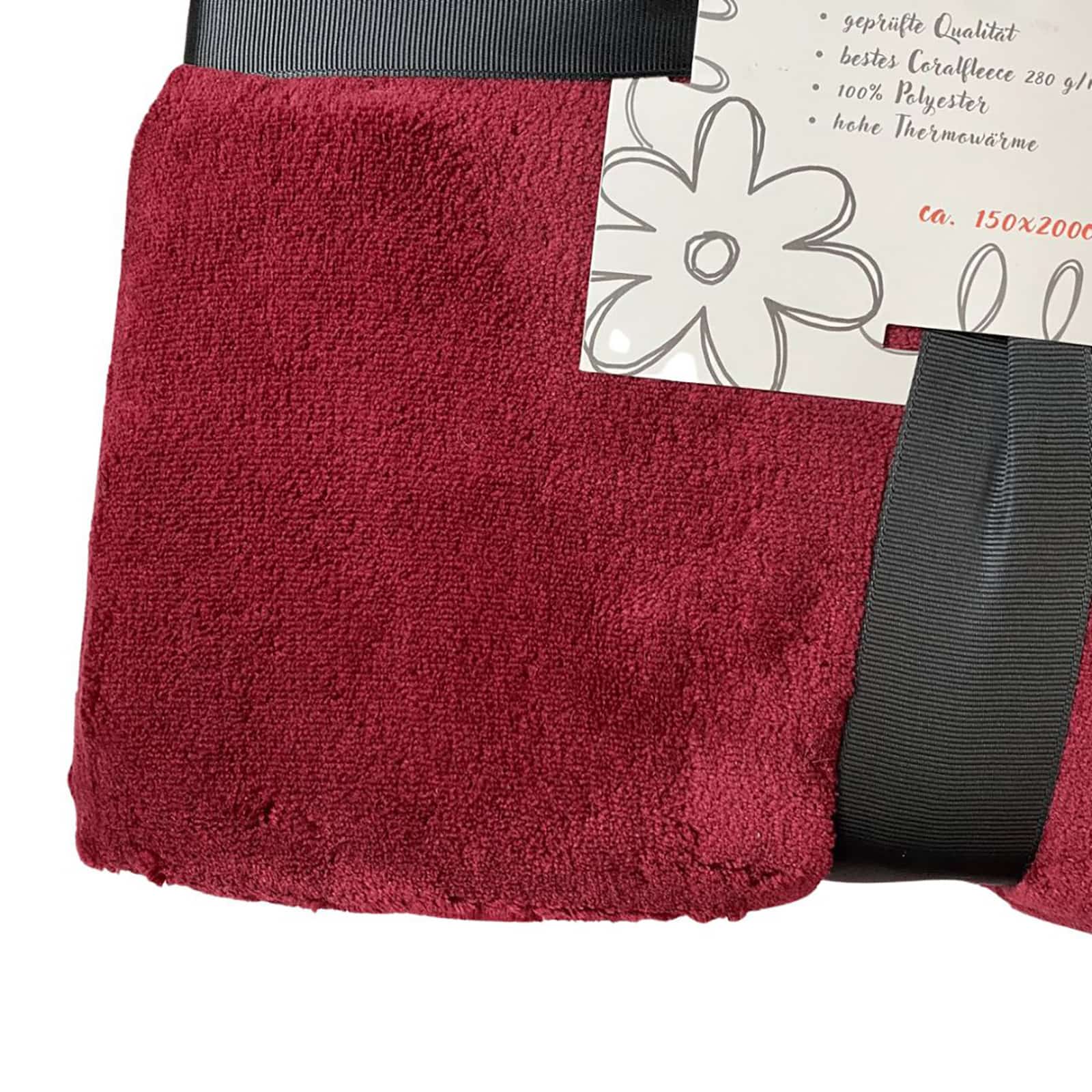 hanSe® Zachte Grote Fleece Plaid 280 grams - 150x200 cm - Bordeaux