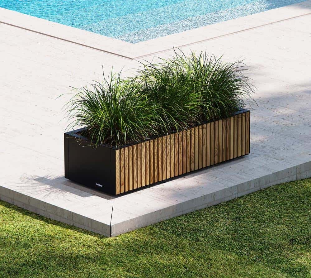 Herstera Garden XIC M - Metalen Plantenbak 100x40x25 cm - Hout