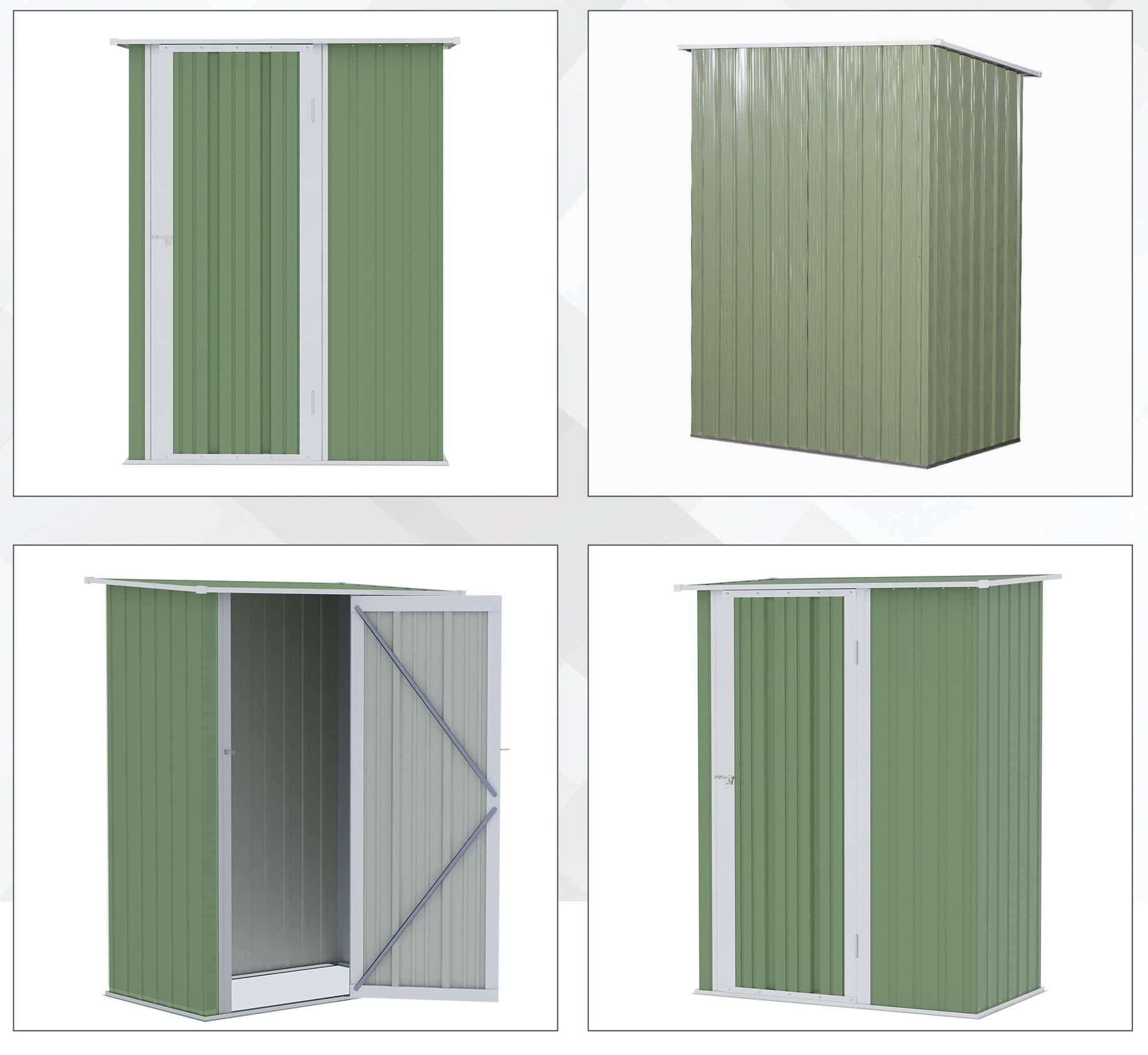 4goodz Outsunny Stalen Tuinkast Balkonkast 84x142x189 cm - Grijs