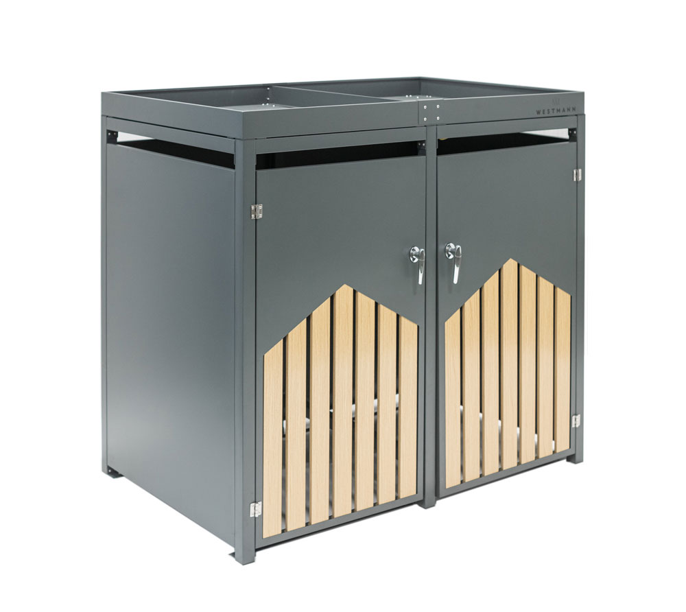 Westmann Containerombouw 2x240 ltr - Afneembare Plantenbak - Houtlook