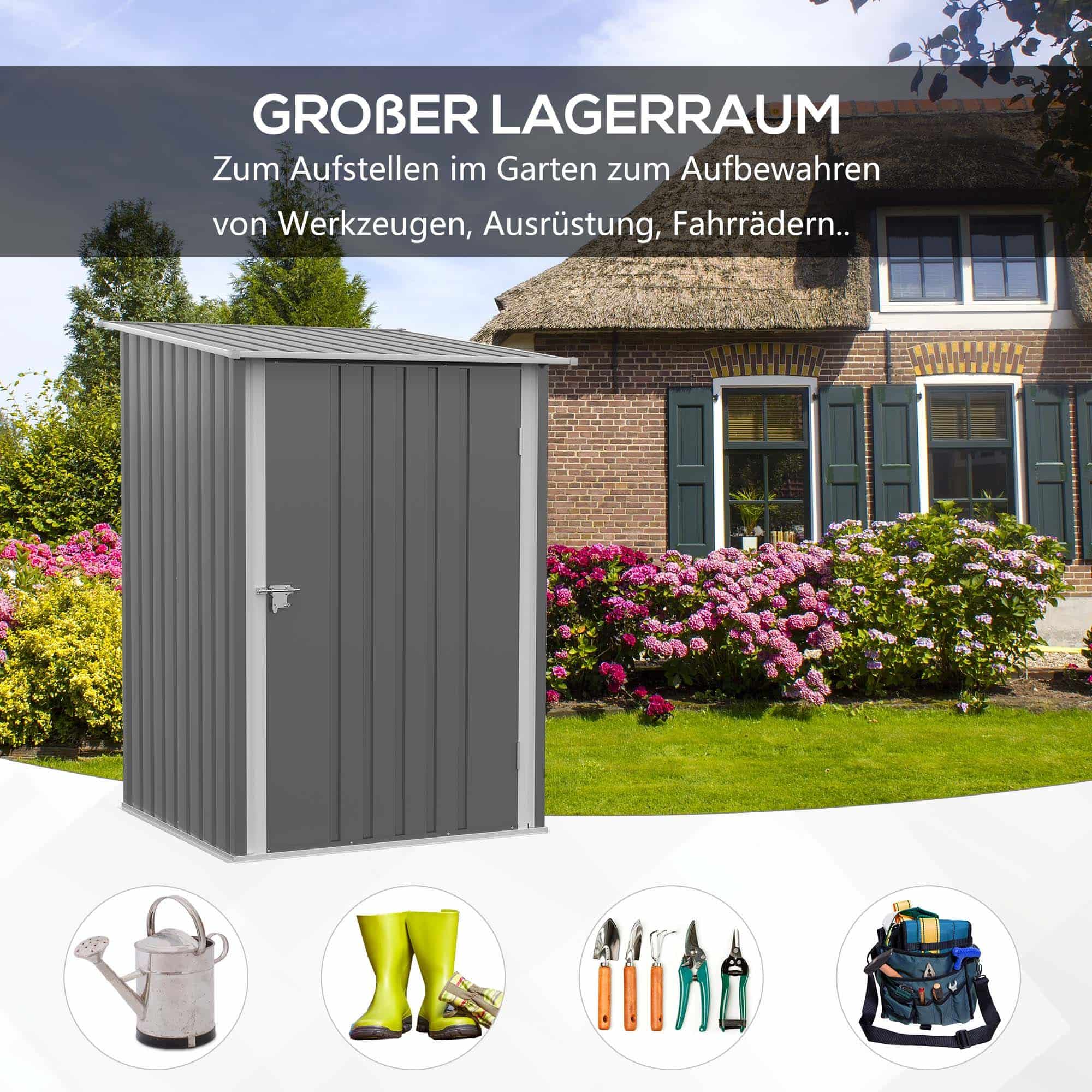 Metalen Gereedschapsschuur 100x103x160 cm - Grijs