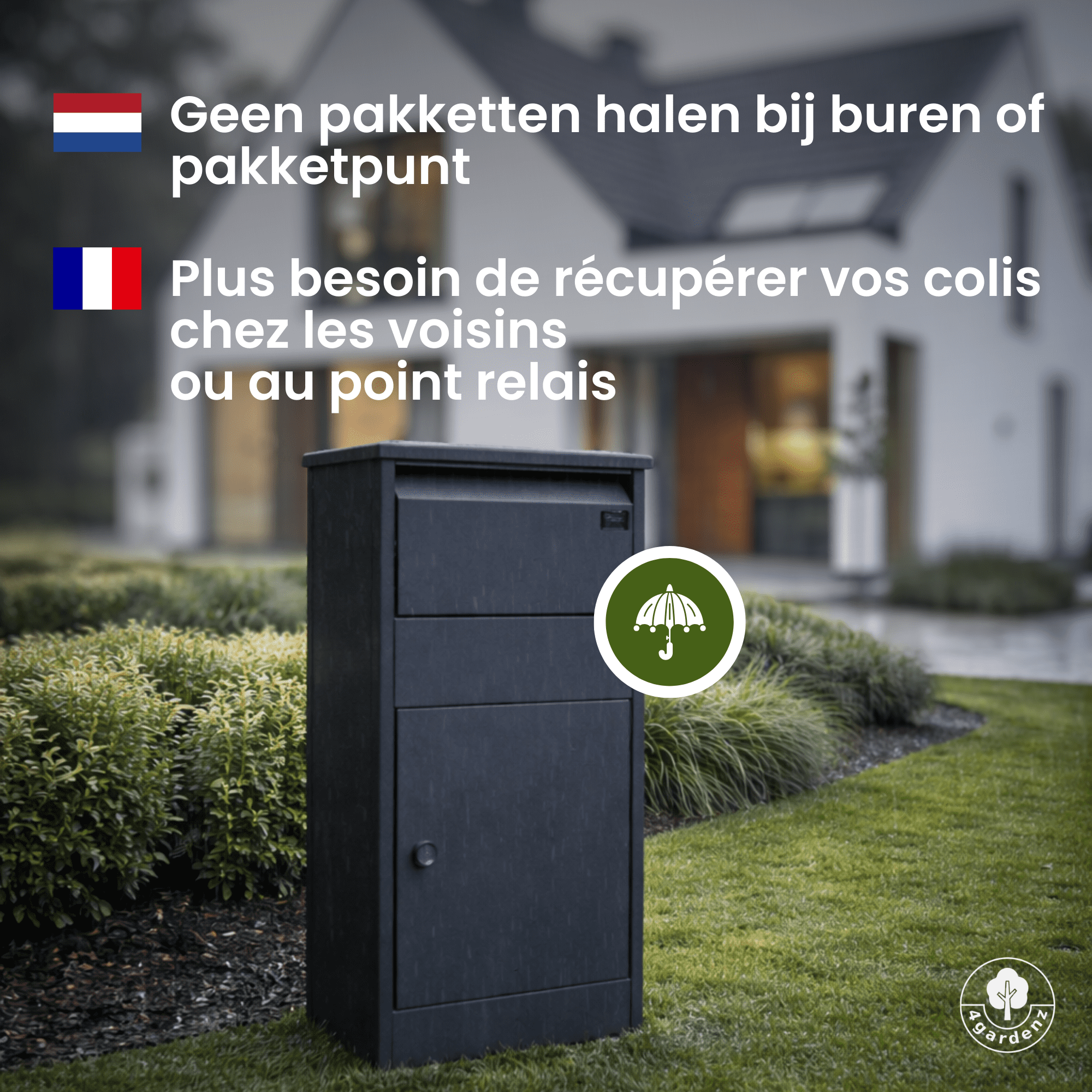 4gardenz Grote Pakketbrievenbus met Slot - Pakketbox Antraciet