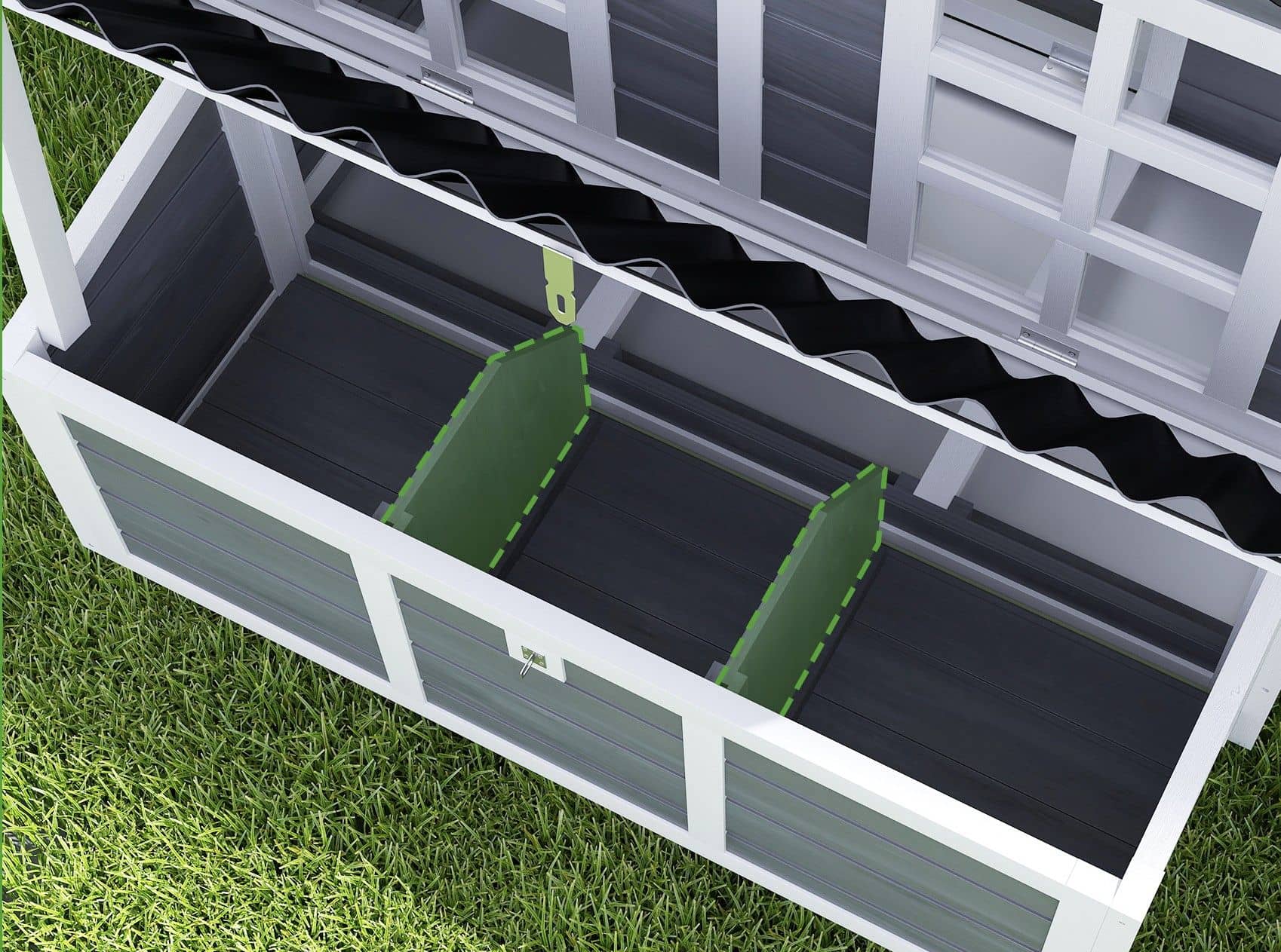 Kippen Legnest voor 4-6 Kippen - Waterdicht Dak - 100x86x100cm - grijs