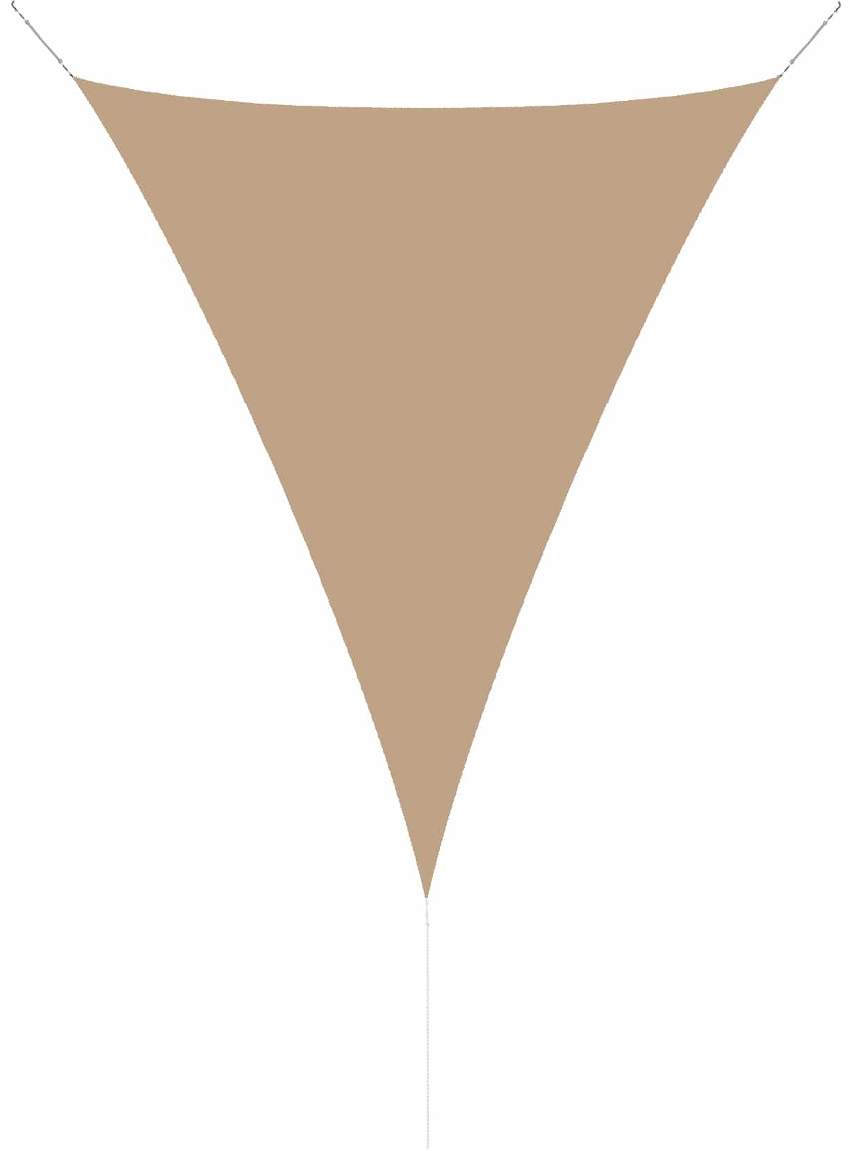 hanSe® Schaduwdoek Driehoek Gelijkbenig Waterdoorlatend 3,5x3,5x4,95 m Zand