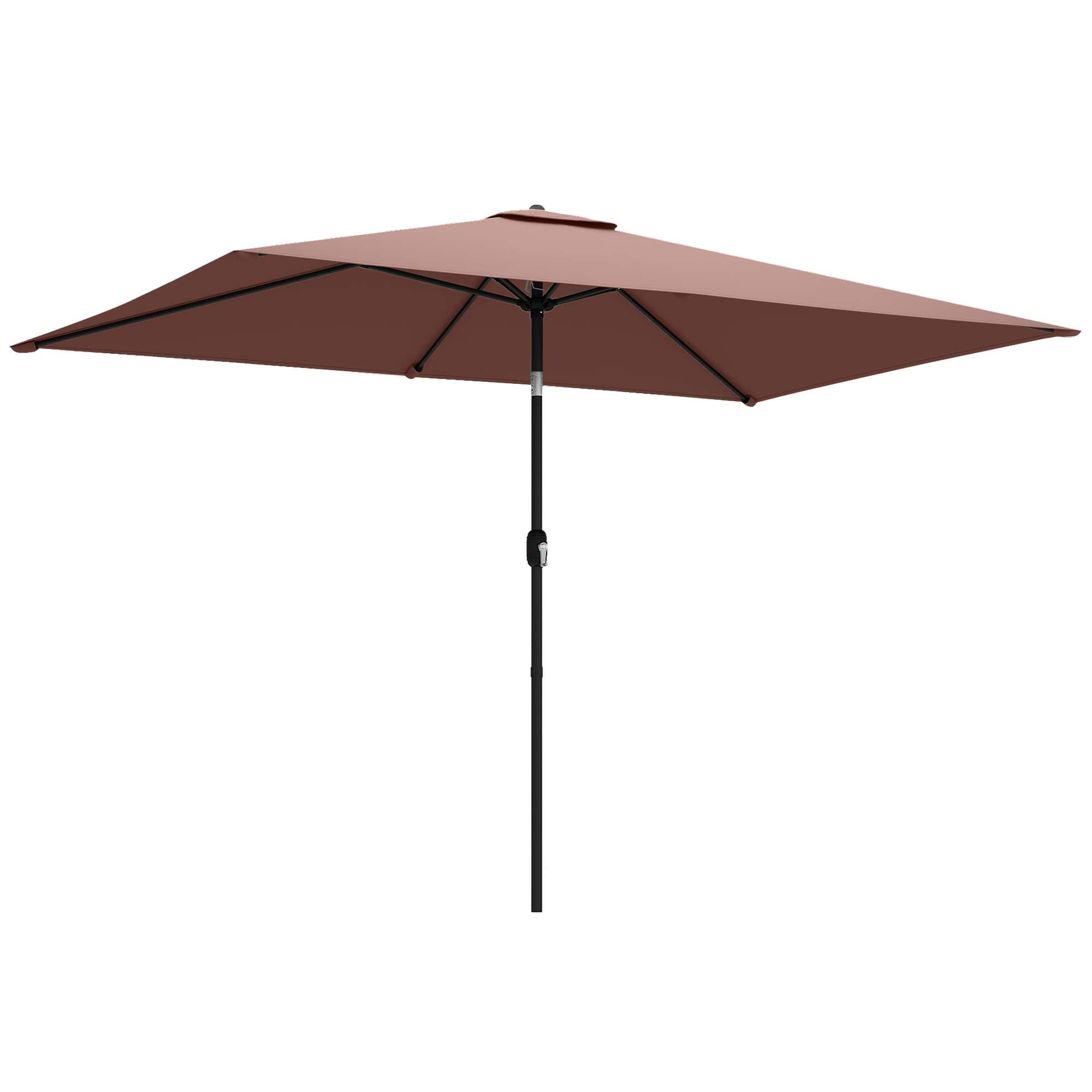 4goodz Parasol 300 x 200 cm - kantelbare balkonparasol met draaihendel - Bruin 4goodz Parasol 300 x 200 cm - kantelbare balkonparasol met draaihendel - Bruin