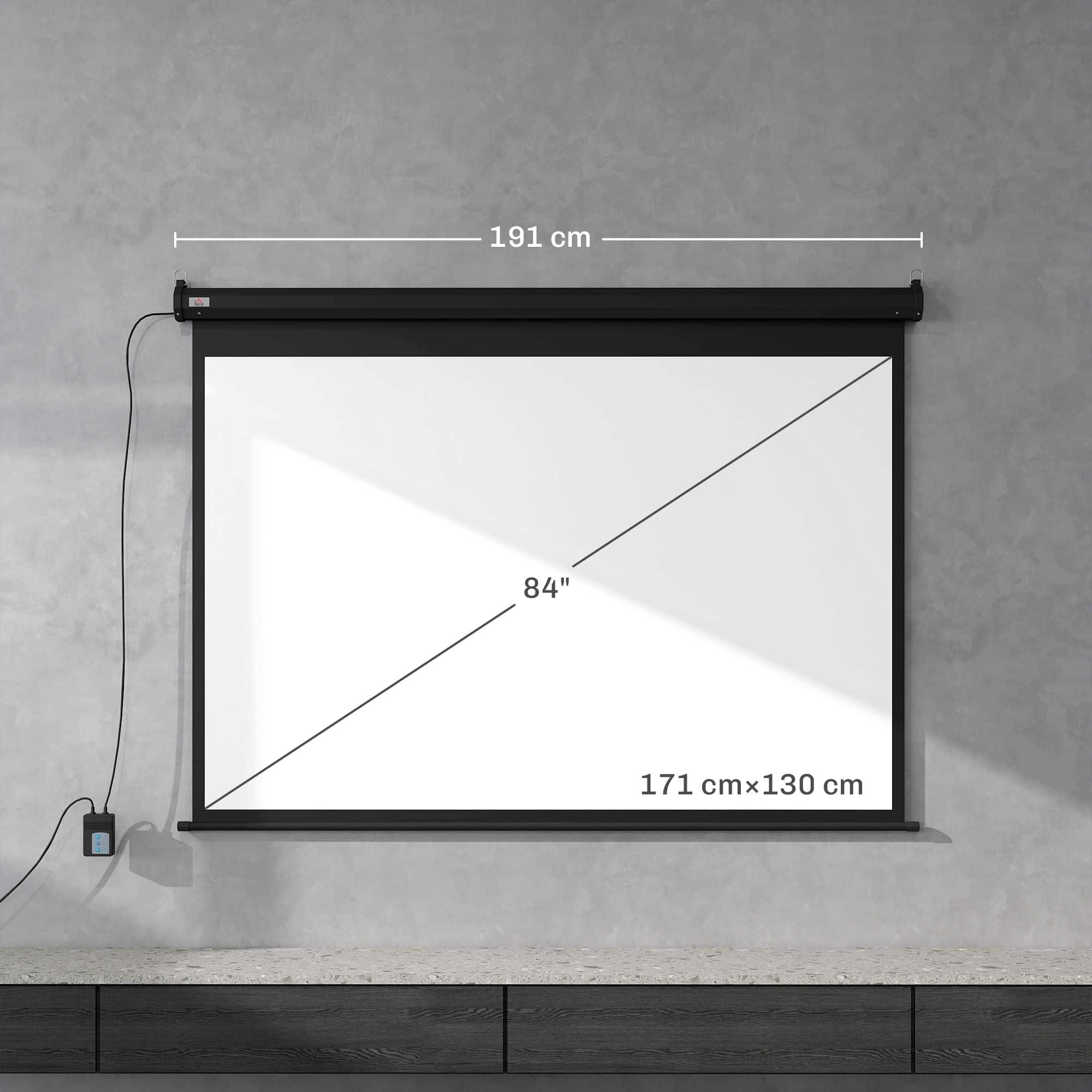 Beamer Projectiescherm wand Electrisch - 171x130 cm / 84 inch - Zwart