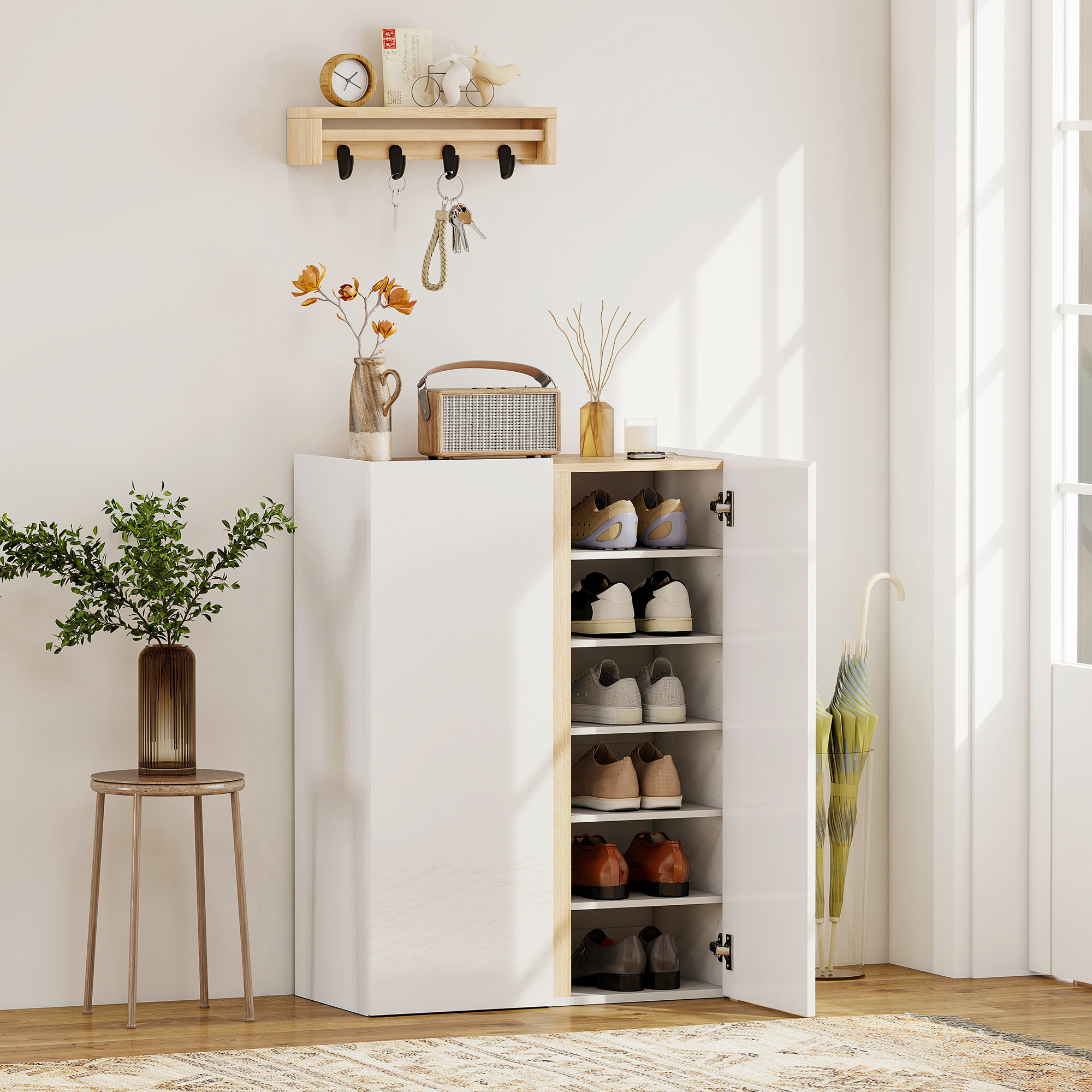 4goodz Schoenenkast voor 18 paar met Verstelbare planken - 33x70x95cm