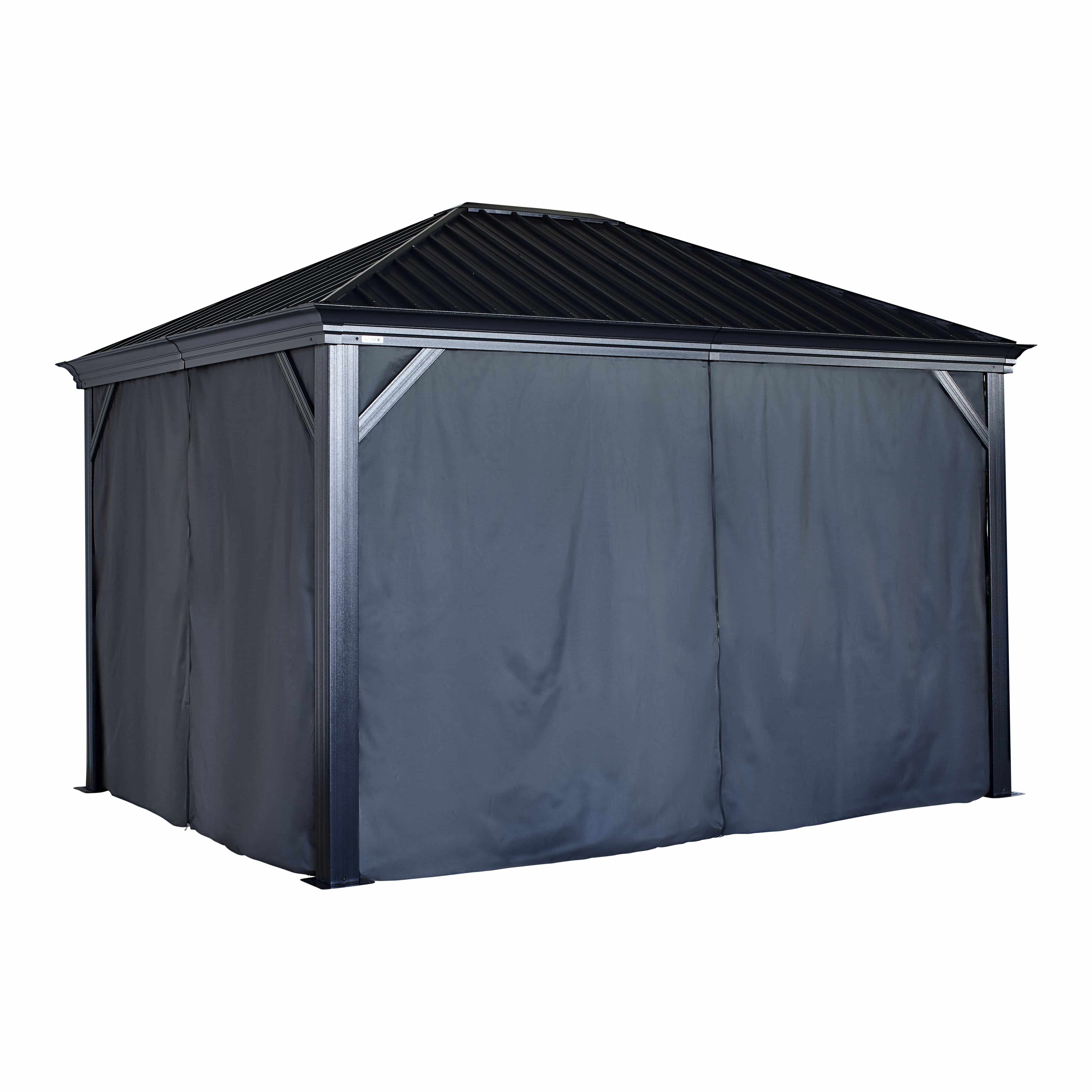 Sojag Gordijnen inclusief clips voor paviljoen Marsala 1216 - Zwart Sojag Gordijnen inclusief clips voor paviljoen Marsala 1216 - Zwart