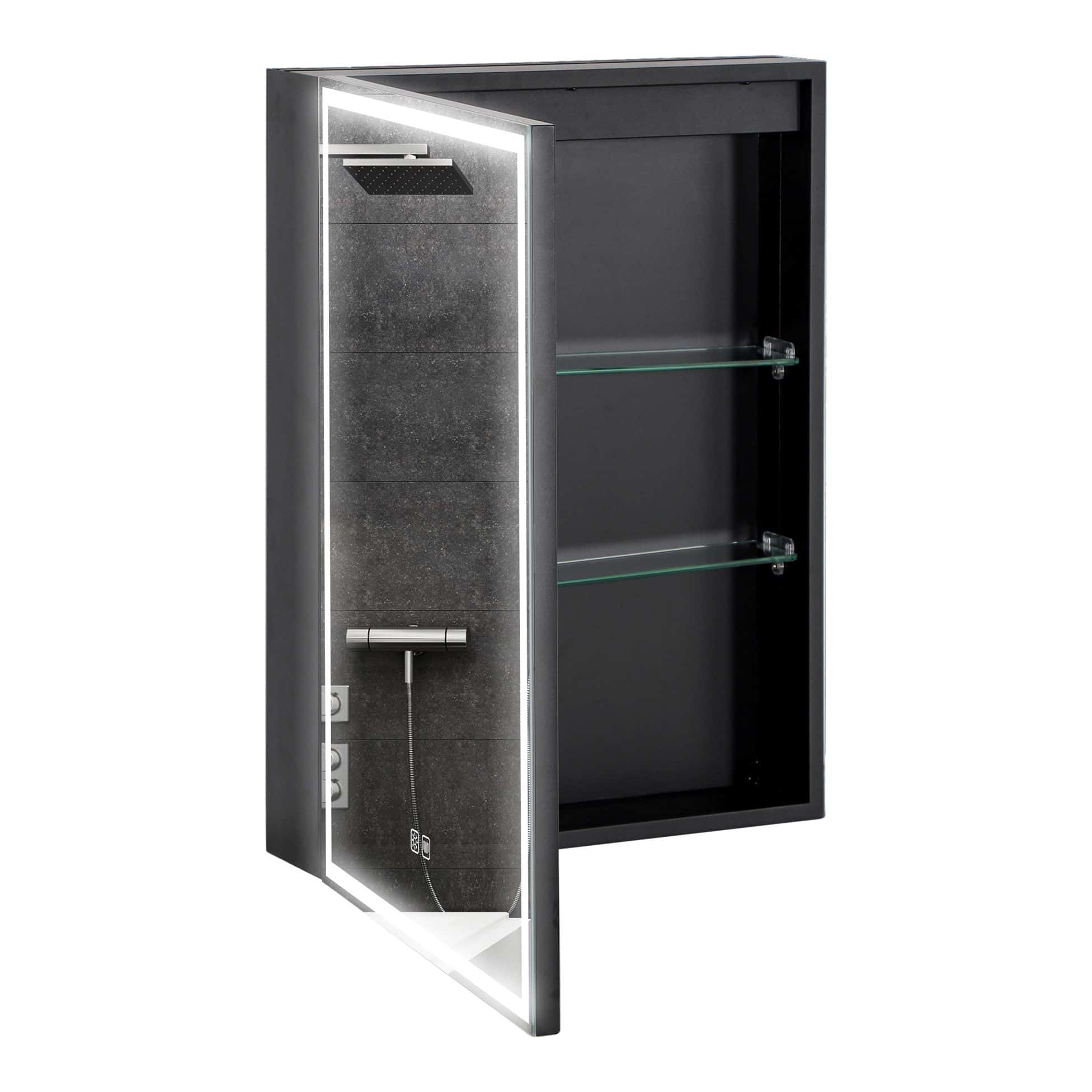 4goodz LED Spiegelkast Badkamer 50x70 cm Dimbaar Anti-condens Zwart