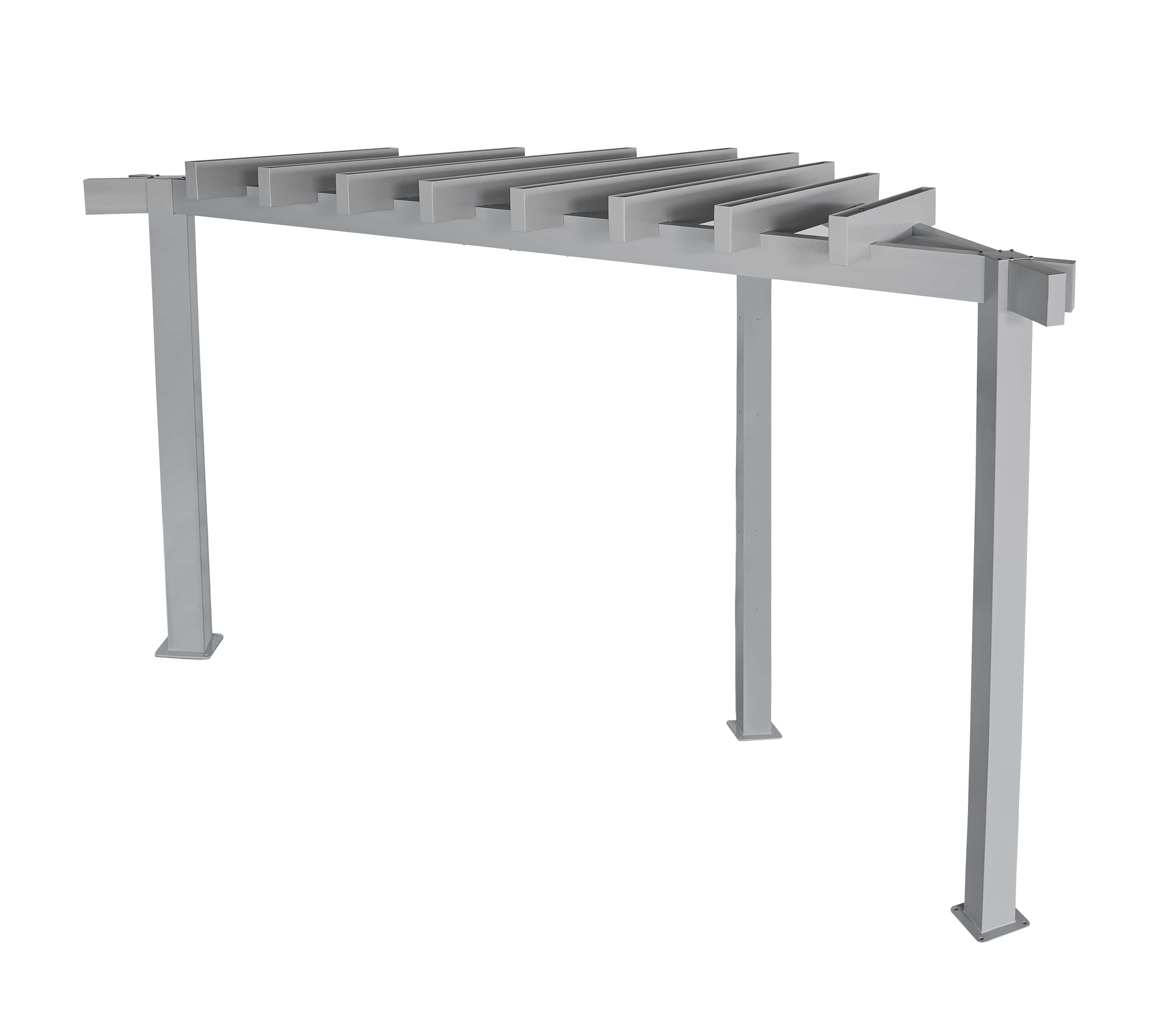 Sojag Lima - Driehoeks Pergola 293x293 cm met zonnescherm - Lichtgrijs