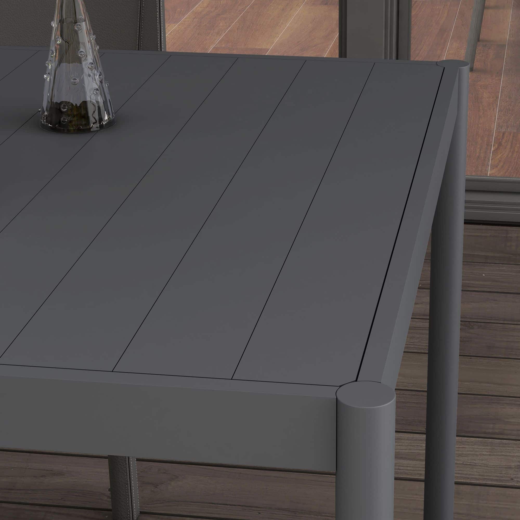 4goodz Tuintafel weerbestendig Aluminium - 145x90x74 cm - Donkergrijs