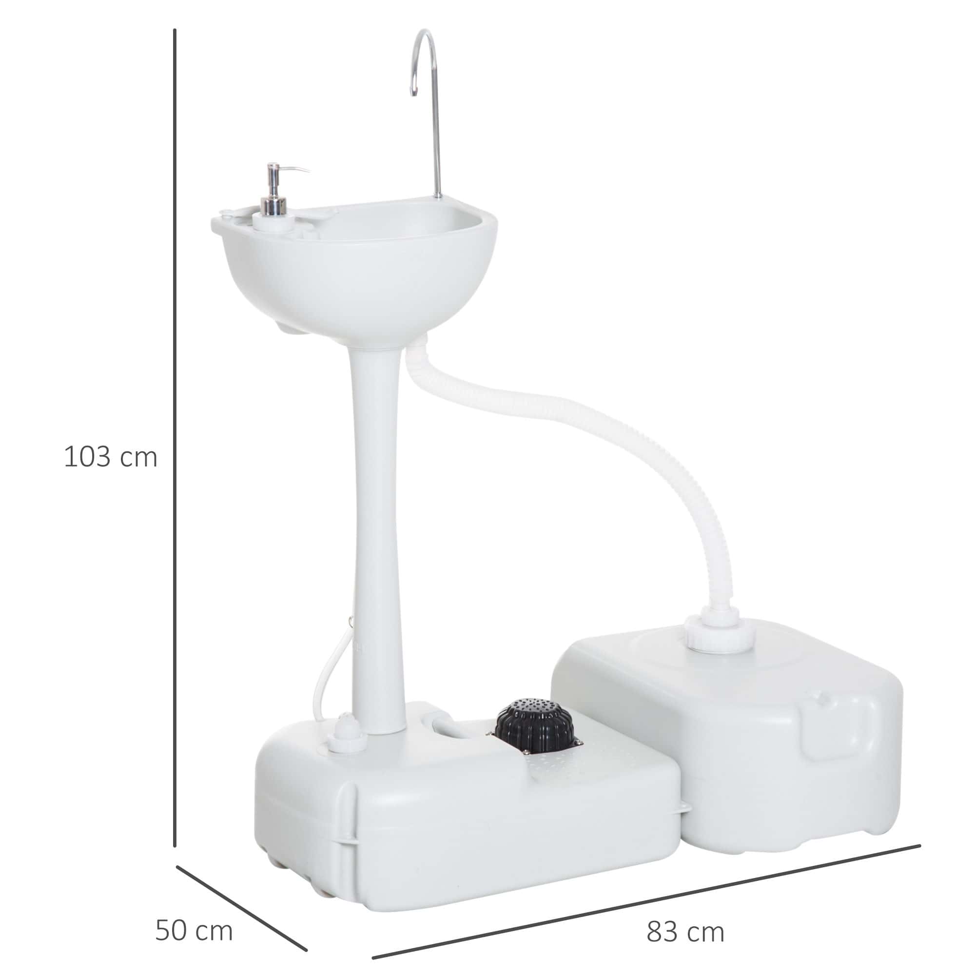 4goodz Mobiele wastafel inclusief wielen en reservoir - Wit 4goodz Mobiele wastafel inclusief wielen en reservoir - Wit