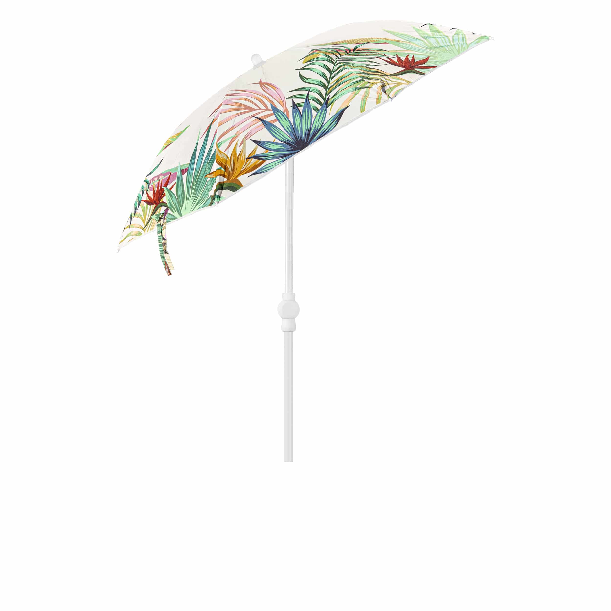 Beige Parasol met Bladeren 180 cm met Bijbehorende Parasolvoet