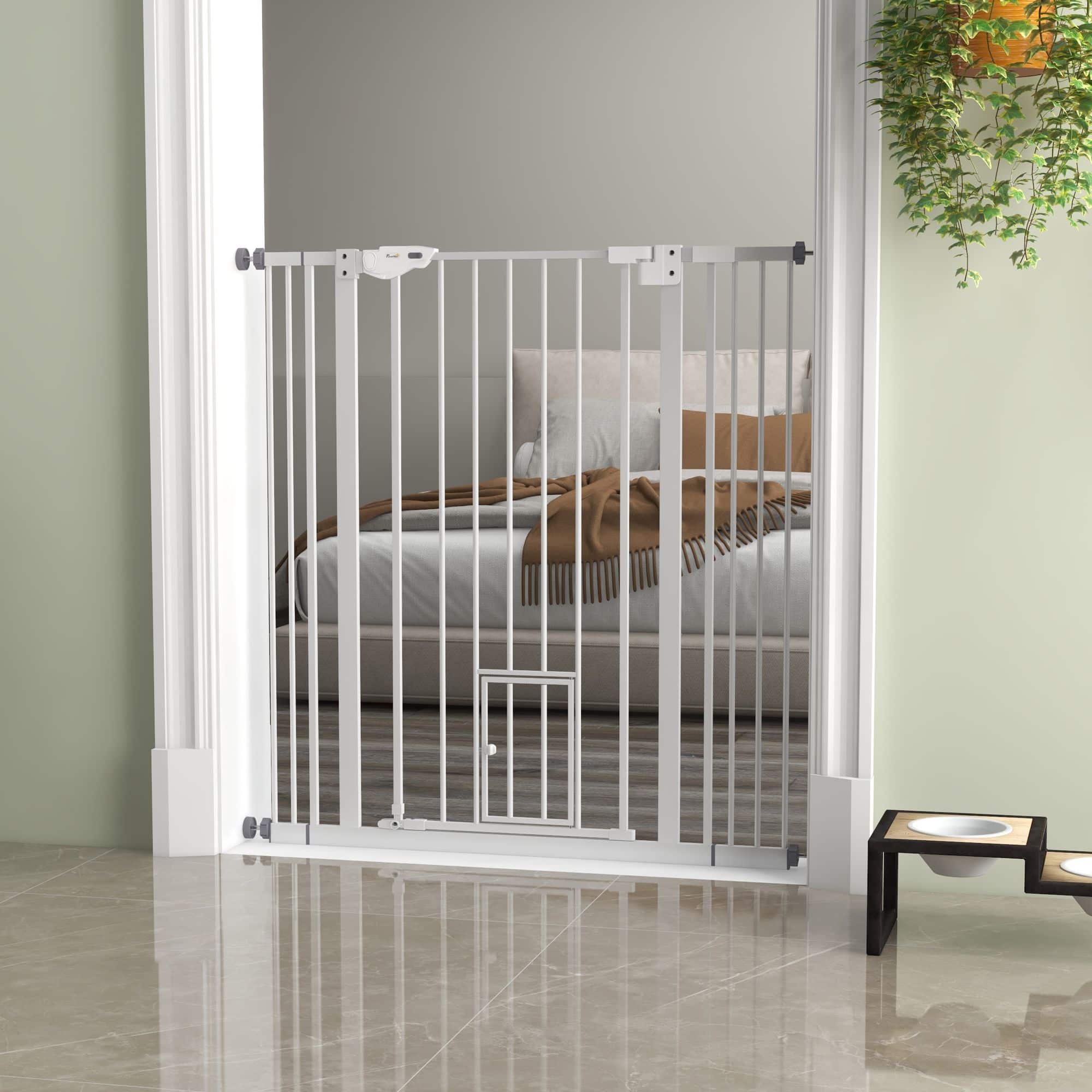 4goodz Uitschuifbaar Traphek 104x68 cm voor Huisdieren - Wit