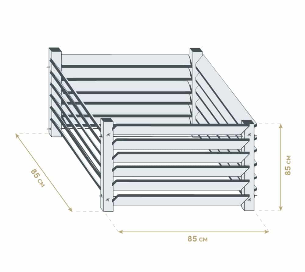 Westmann Compostbak hout Konni S - 85x85x80 cm Westmann Compostbak hout Konni S - 85x85x80 cm