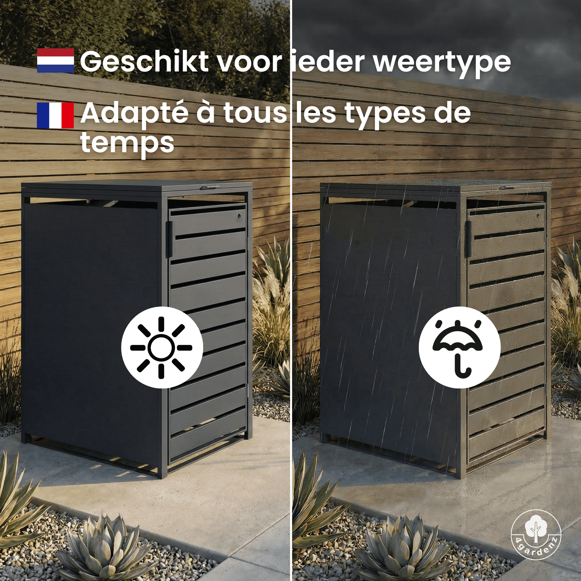 4gardenz® Premium Kliko Containerombouw 1 Afvalbak - Antraciet