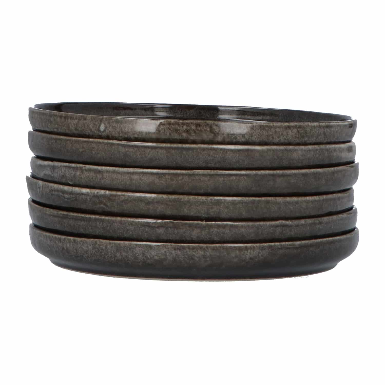 Ontbijtborden Galaa Zwart - set van 6 stuks Keramiek 20 cm