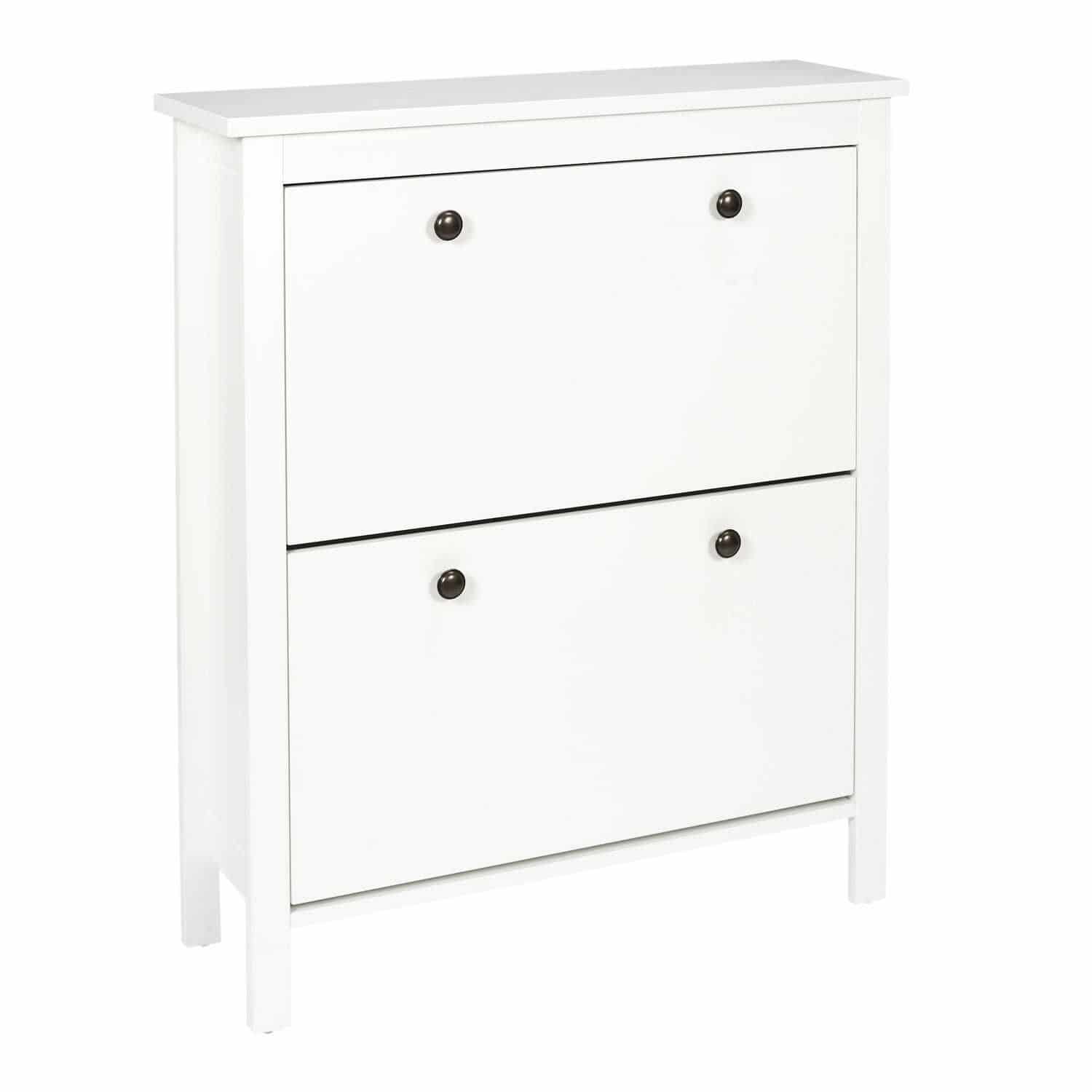 4livingz Schoenenkast 2 lades - Schoenen Klepkast voor 12 paar - Wit