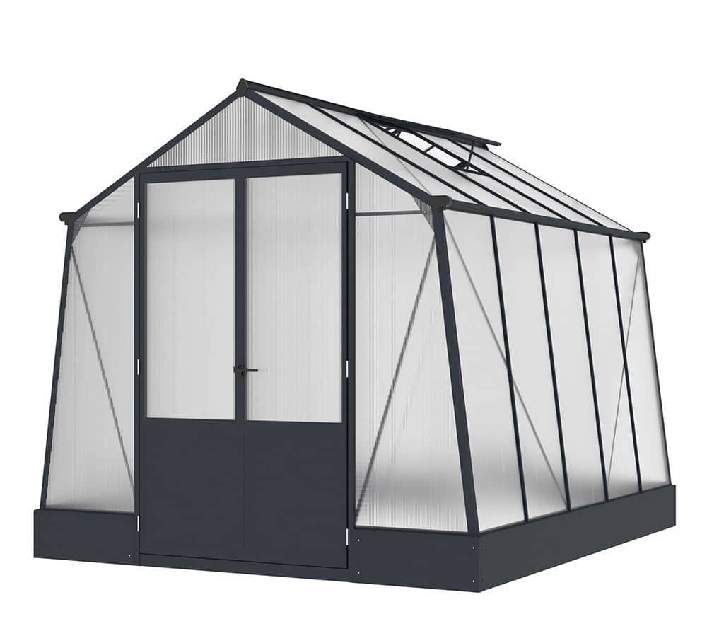 Westmann Aurora 810 - TuinKas met fundering - Antraciet 309x248 cm