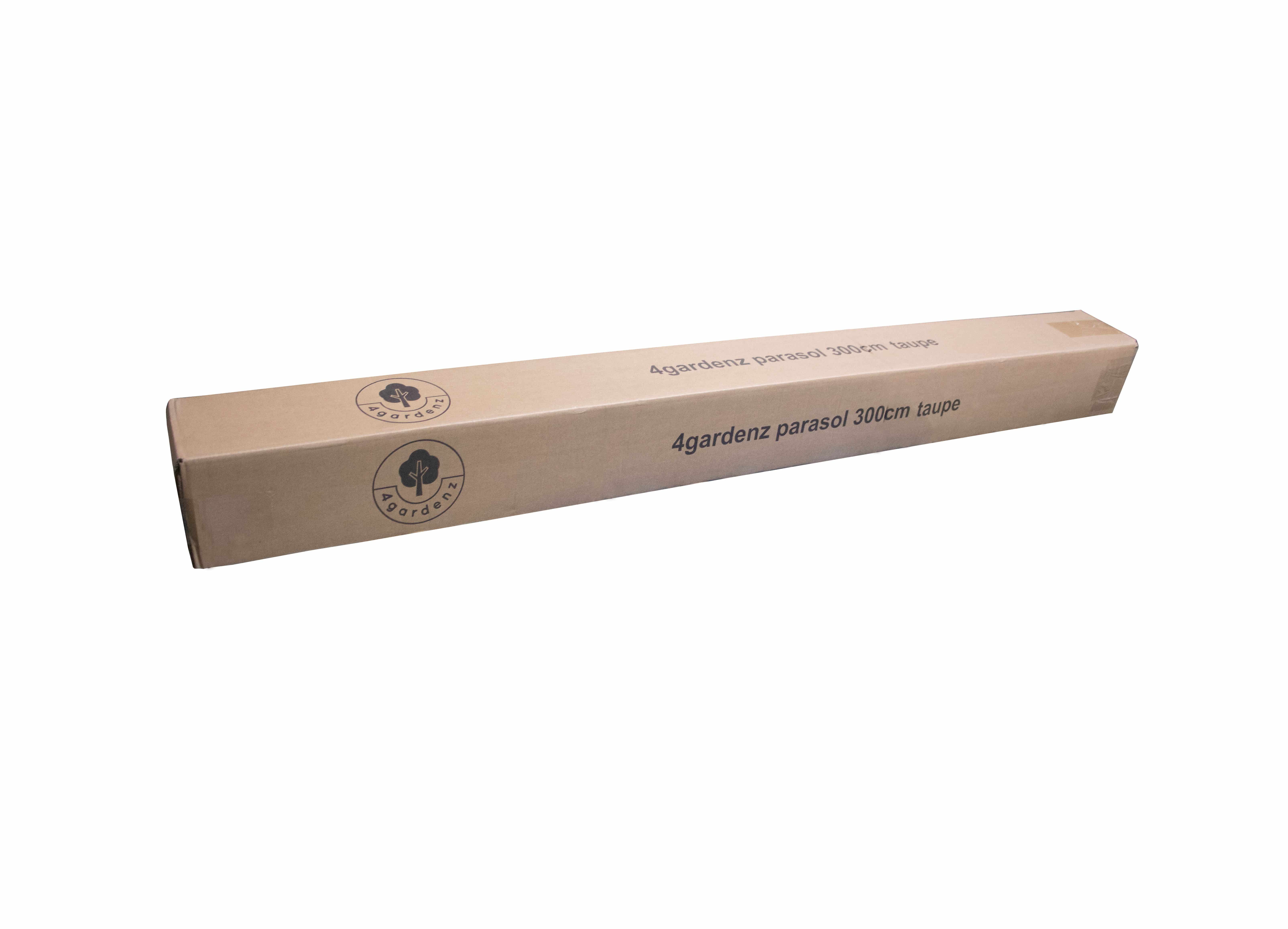 4gardenz® Parasol Rond 300 cm met Volant - Kantelbaar - Taupe