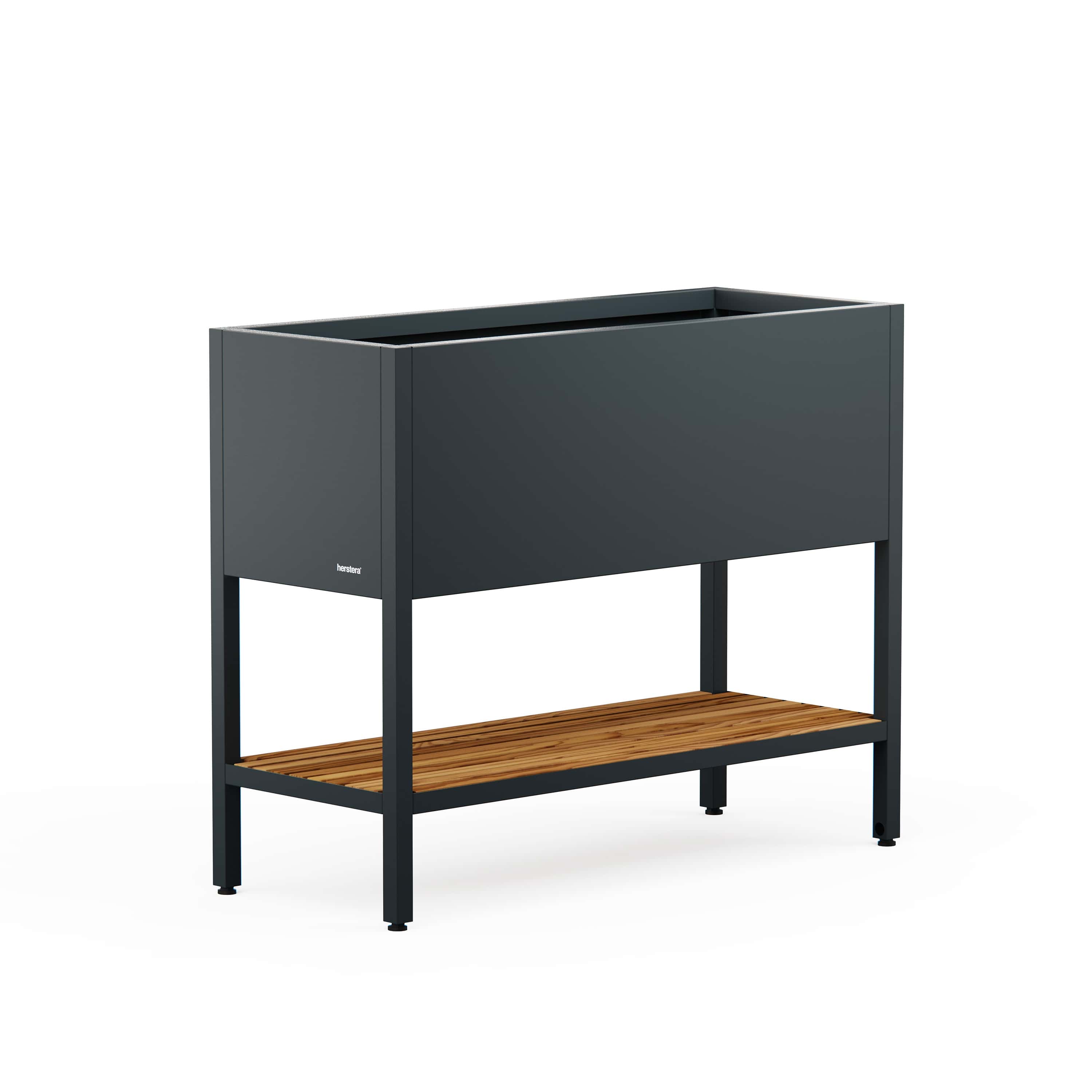 Herstera Garden verhoogde plantenbak van metaal 100x40x80 cm - Antraciet