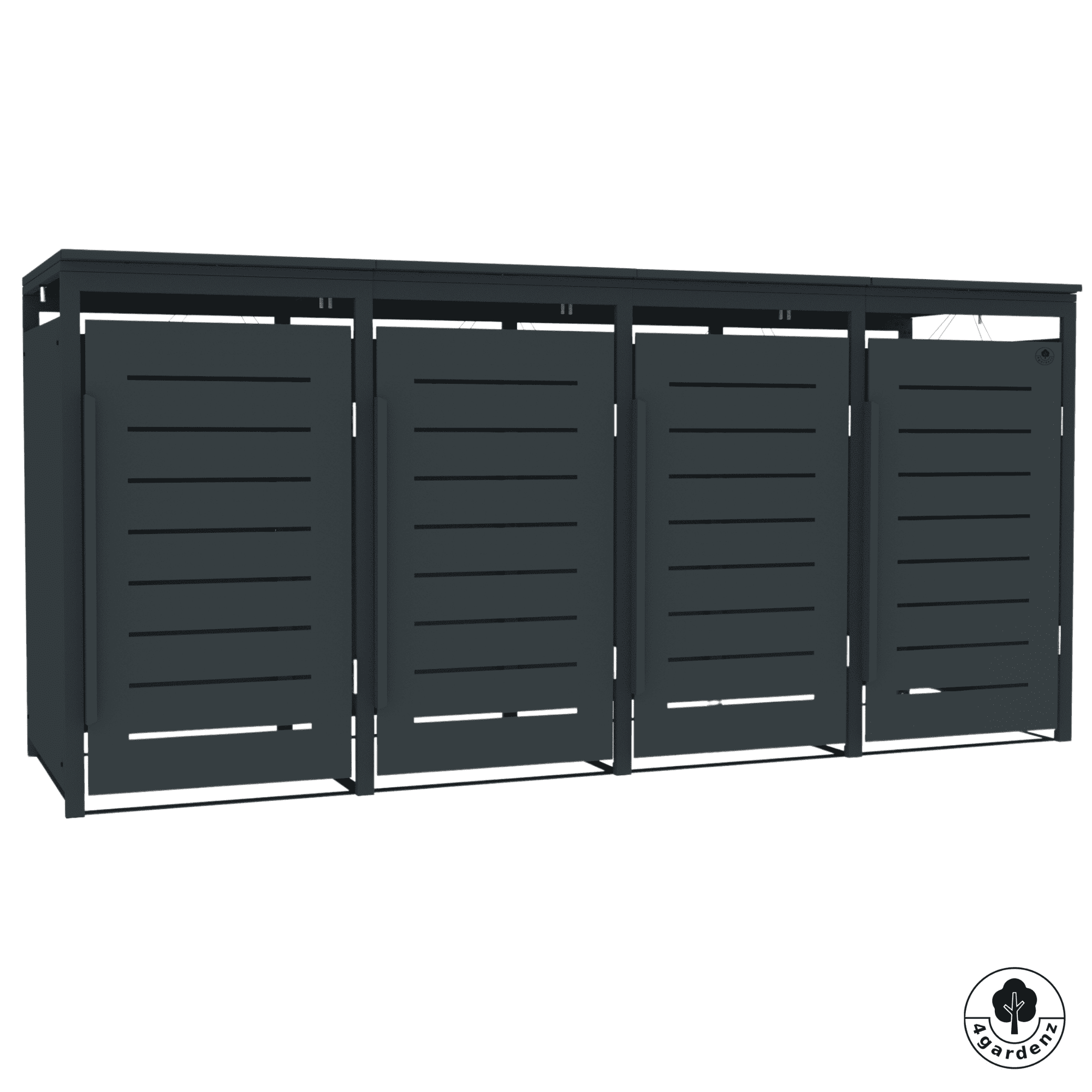 4gardenz® Slimline Kliko Containerombouw 4 Afvalbakken - Antraciet