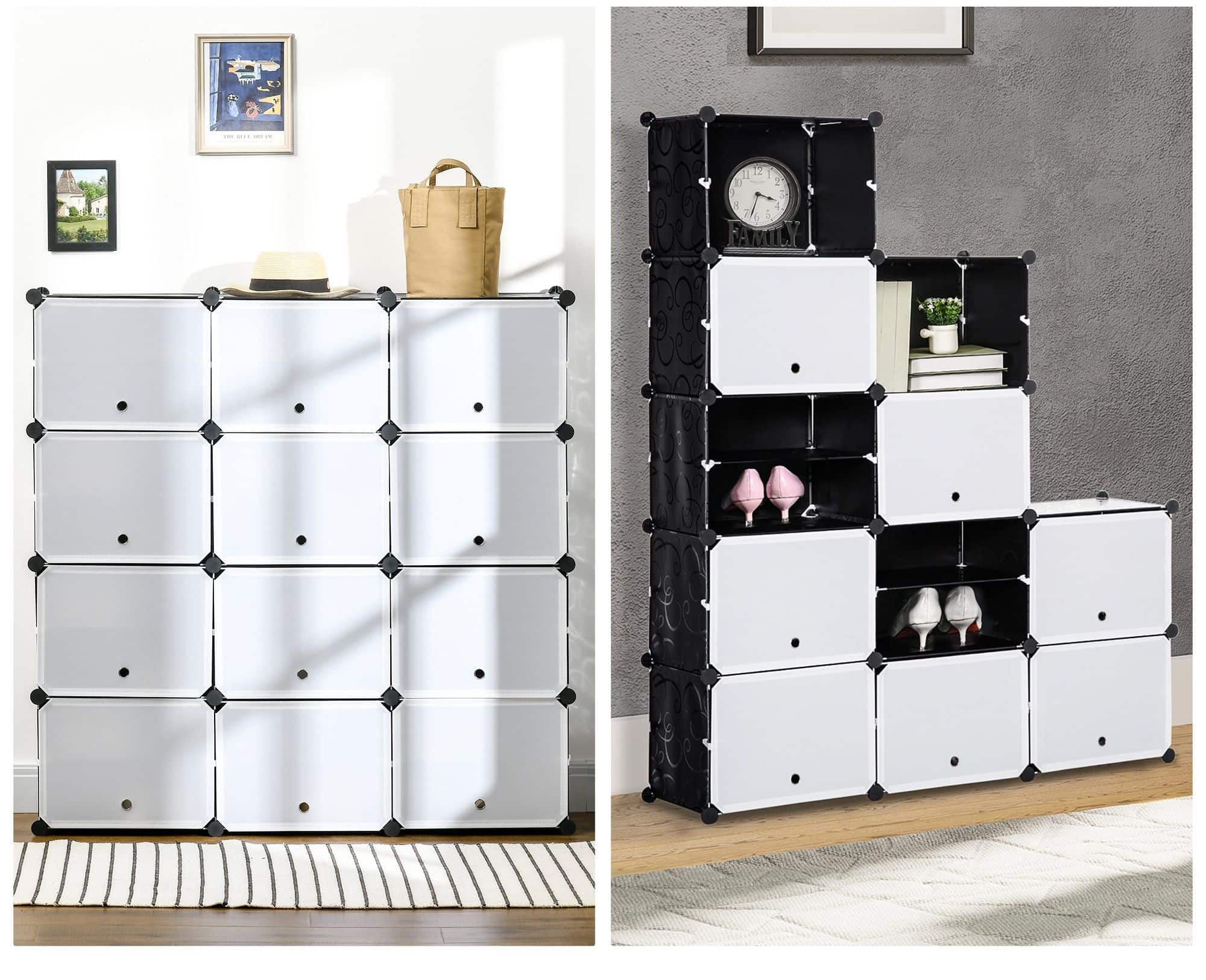 4goodz Schoenenkast Opbergbox met 12 Kubussen - Schoenenrek 850-169WT
