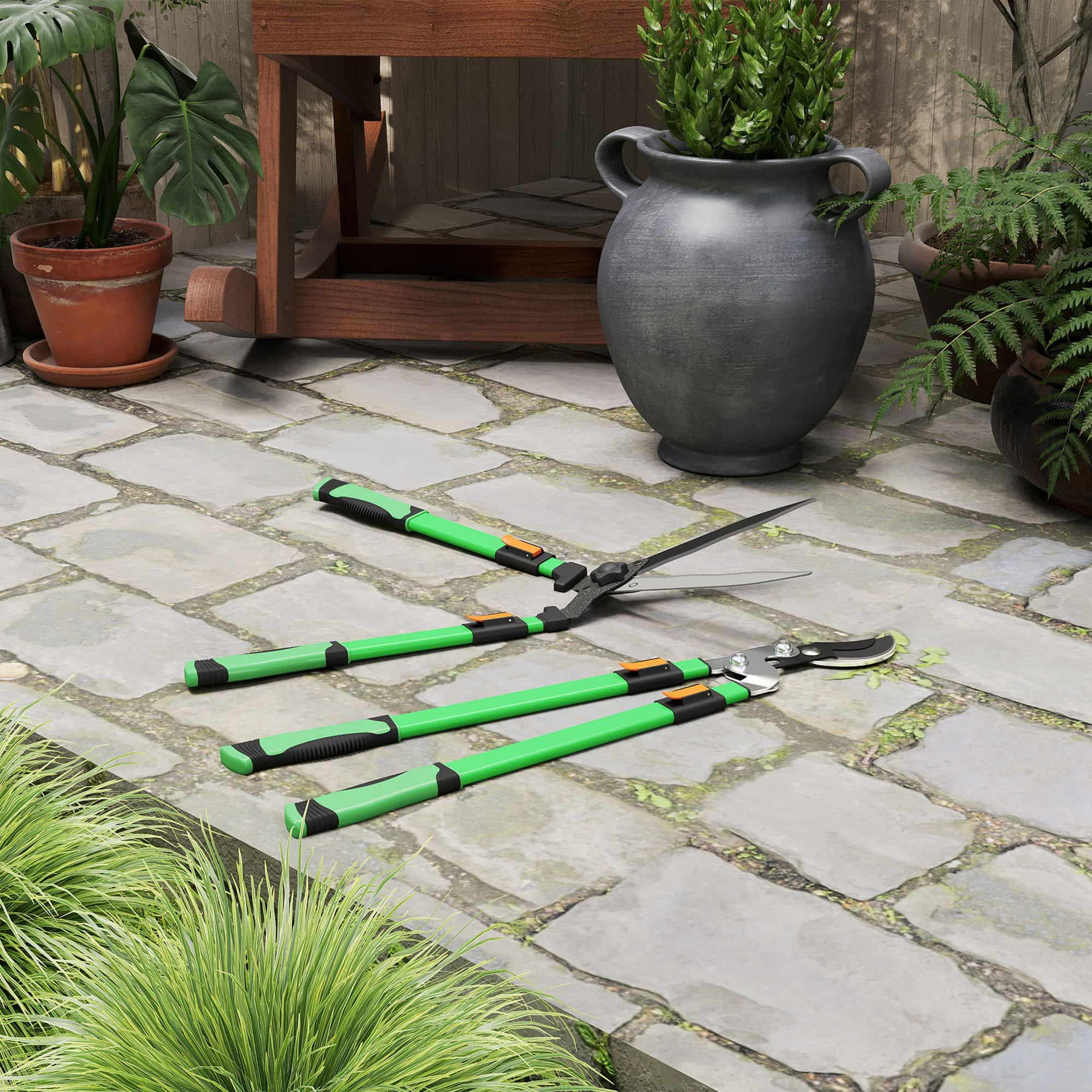 Heggenschaar Set 2-delig - Bladlengte 90 cm - Uitschuifbare Handgreep