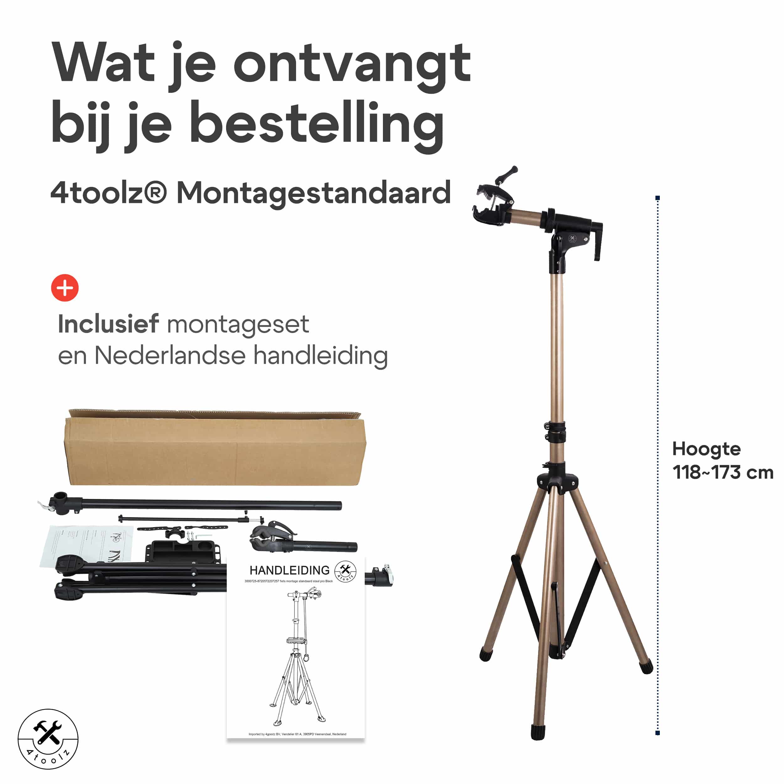 4toolz® Aluminium PRO Fiets Reparatiestandaard - fiets montagestandaard 360 graden Draaibaar