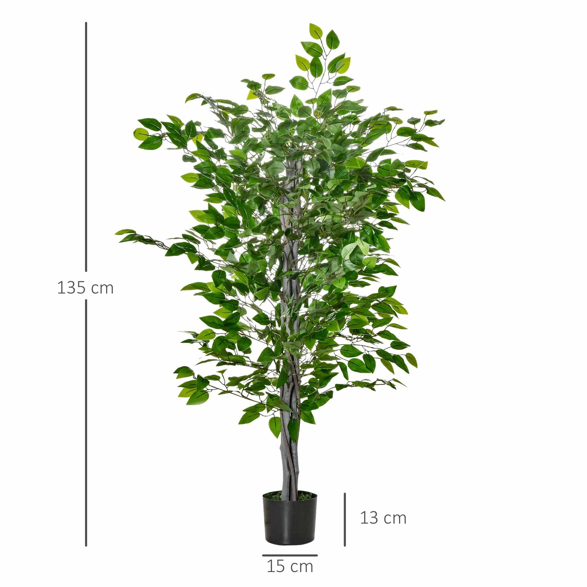 4goodz Kunstplant Ficus 135 cm - Banyanboom - Groen 4goodz Kunstplant Ficus 135 cm - Banyanboom - Groen