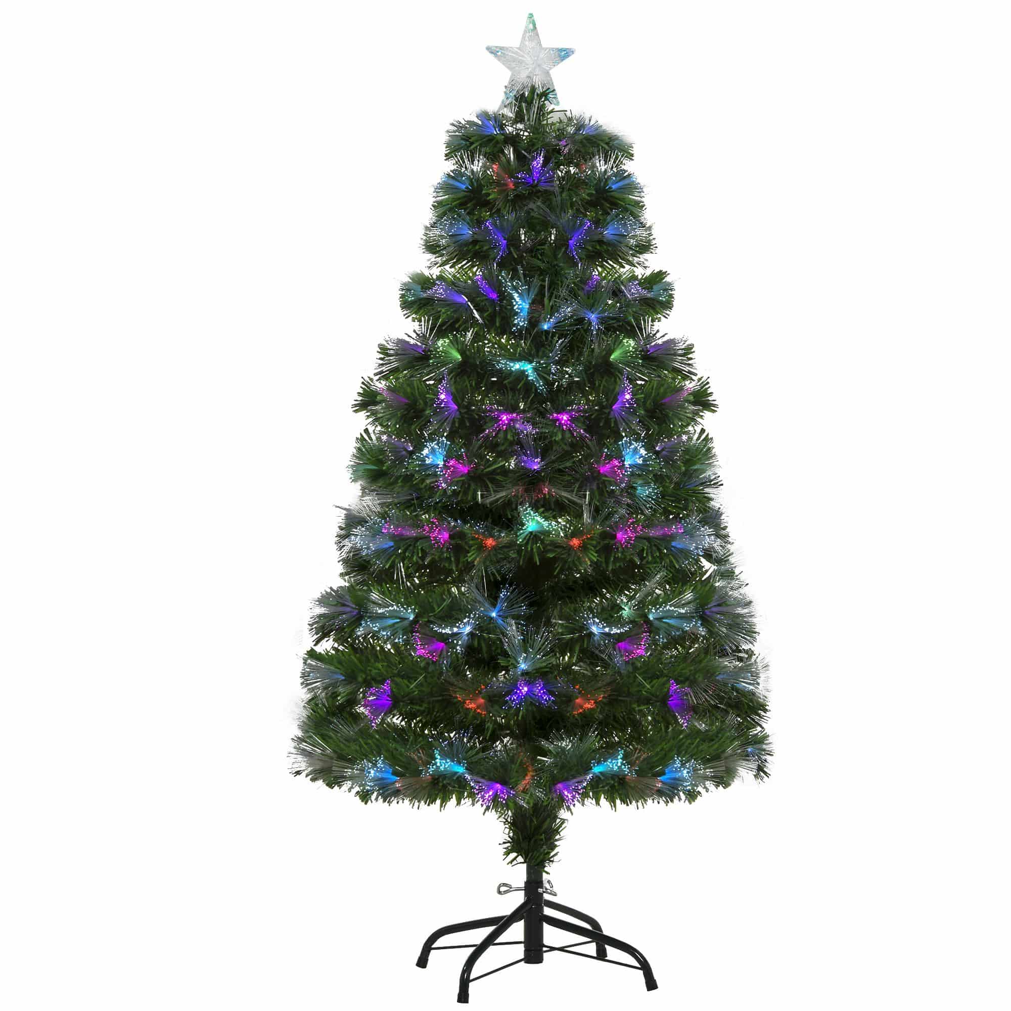 4goodz Kerstboom Fiber Optic LED-verlichting met Ster Piek 120cm - Groen 4goodz Kerstboom Fiber Optic LED-verlichting met Ster Piek 120cm - Groen