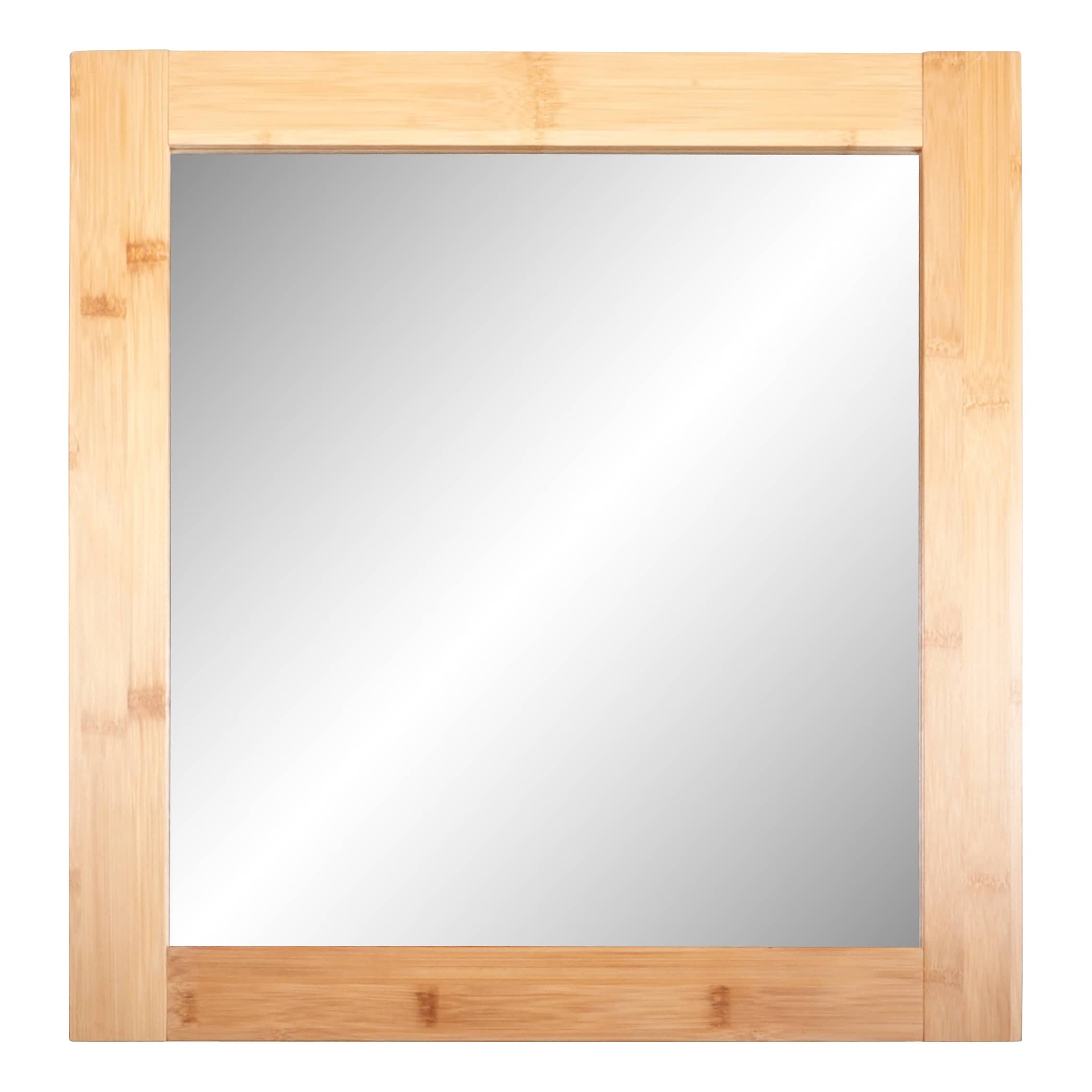 4goodz Bamboe Badkamer Spiegel Vierkant Mahe 48x1,5x51,8 cm - bruin
