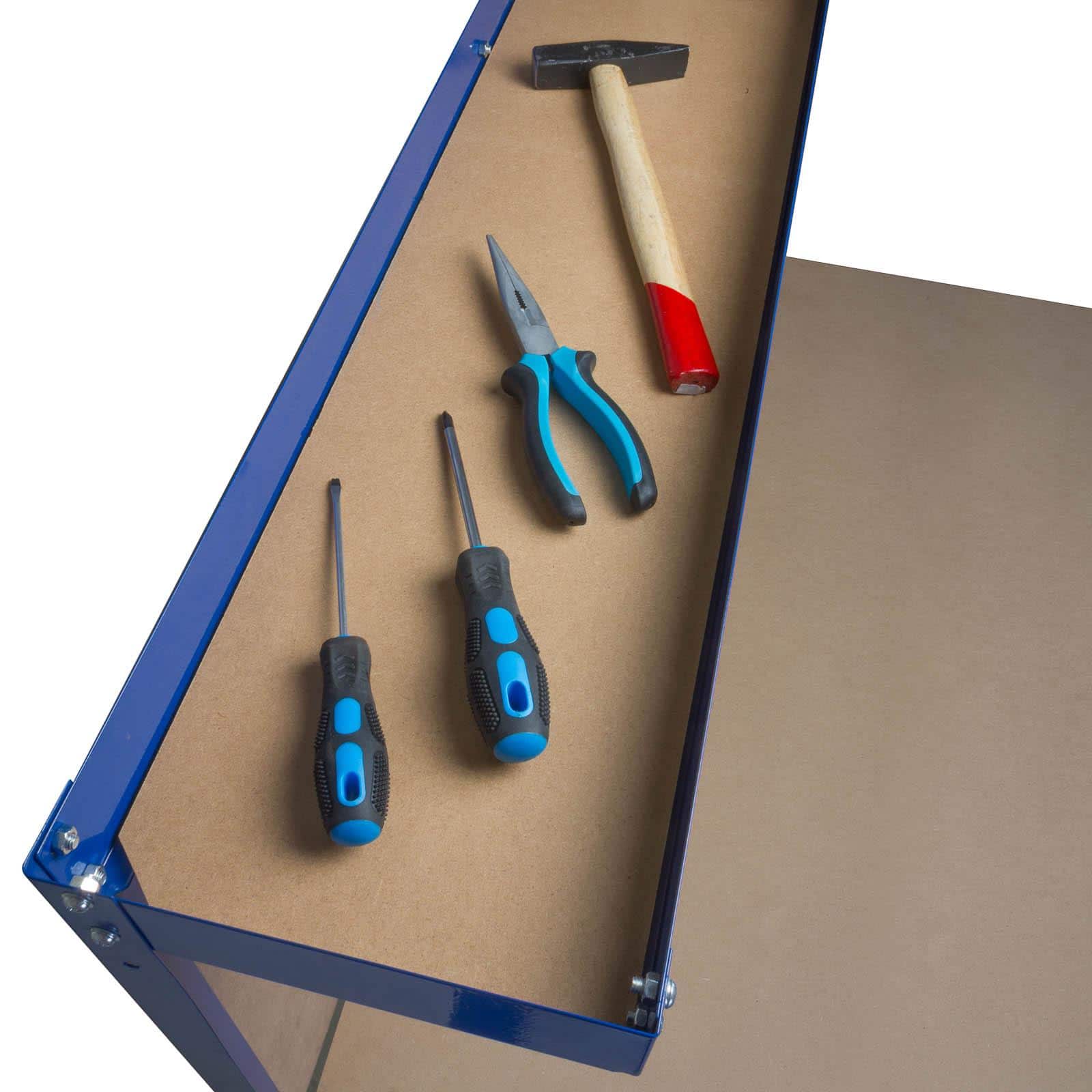 Hanse Werkzeuge Metalen Werkbank/Werktafel met lade â€“ 120x60x155 cm