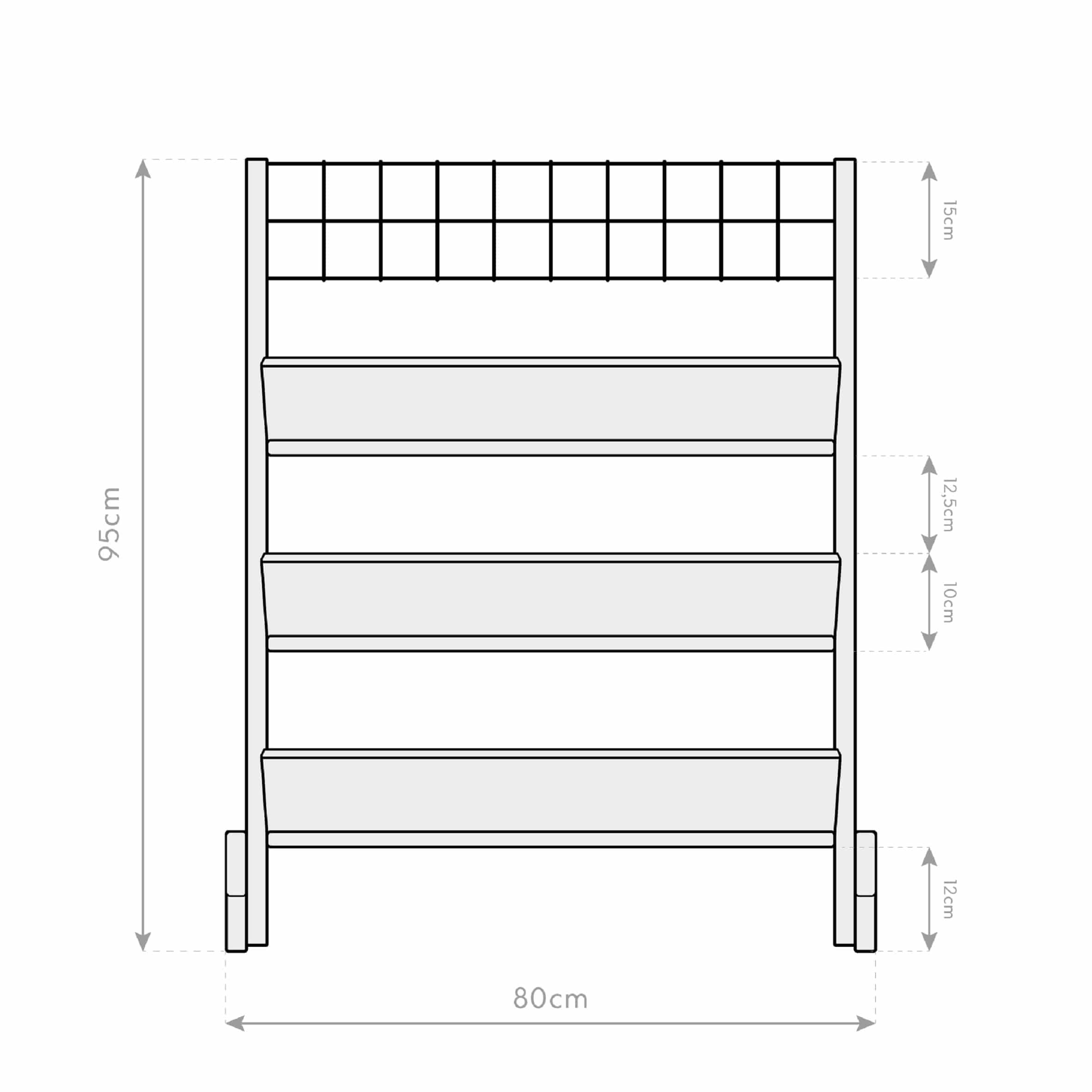 Westman Kruidenrek Plantenbak met traliewerk Viktoria L 50x80x95cm