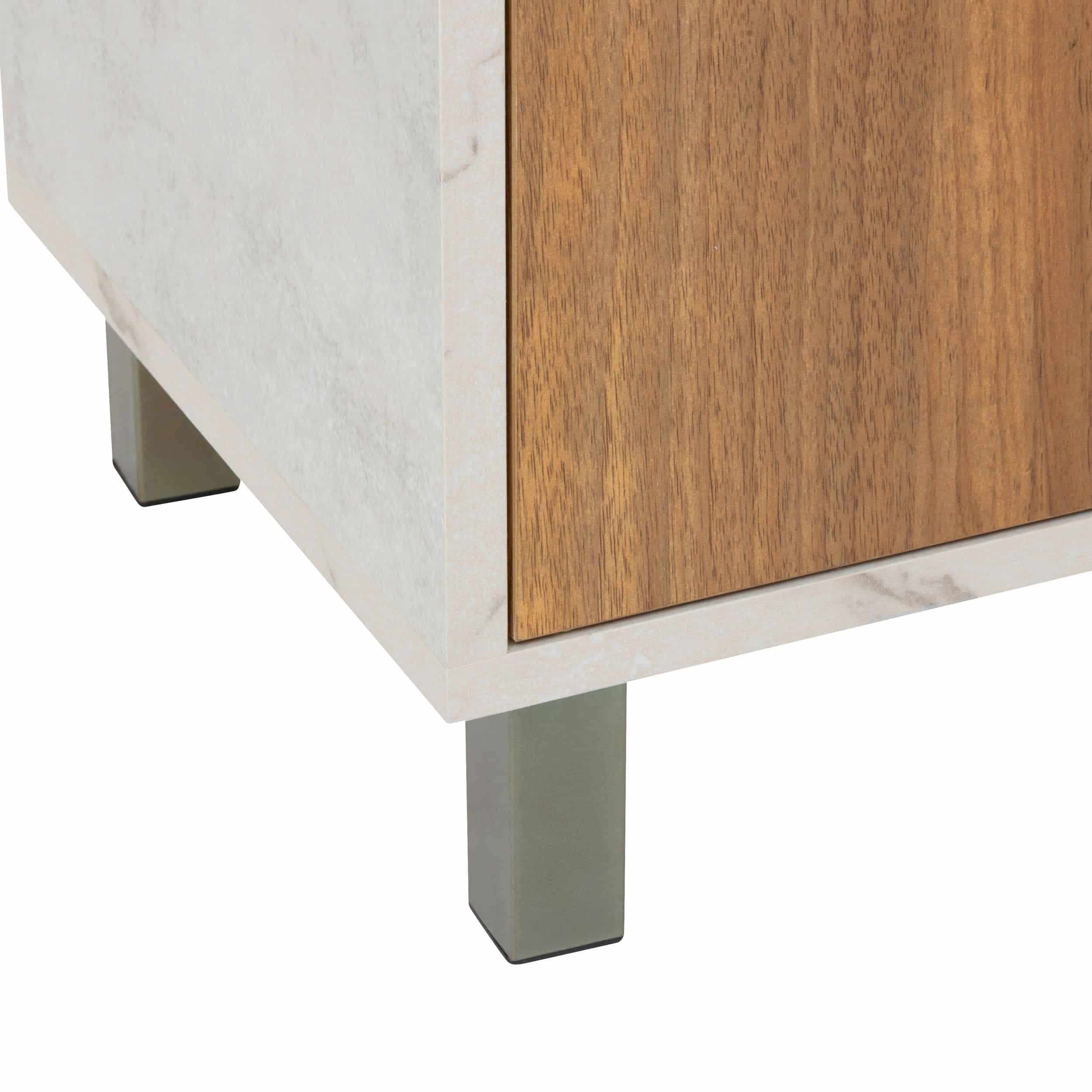 4bathroomz Wastafel Onderkast met Uitsparing Lugano - marmer/houtlook