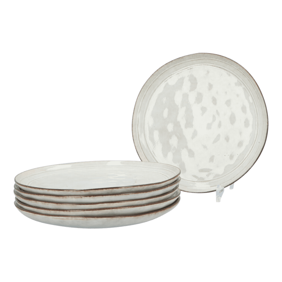 Aardewerk Serviesset Flower Beige 6 persoons 18-delig - Beige