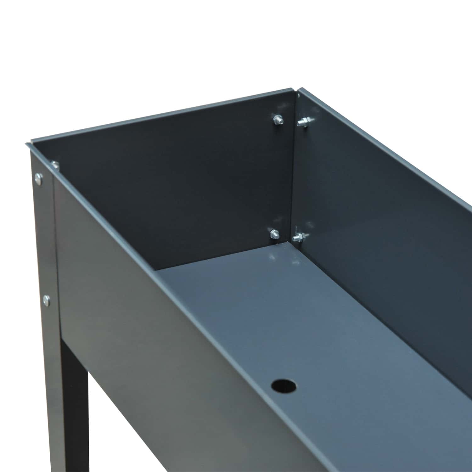 4goodz Plantenbak Hoog Staal - Verhoogd 26x75x75 cm - Antraciet