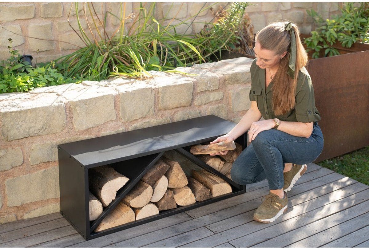 Westmann Hout Opslagrek Metaal WMLG983S - 34x104x40 cm - Zwart