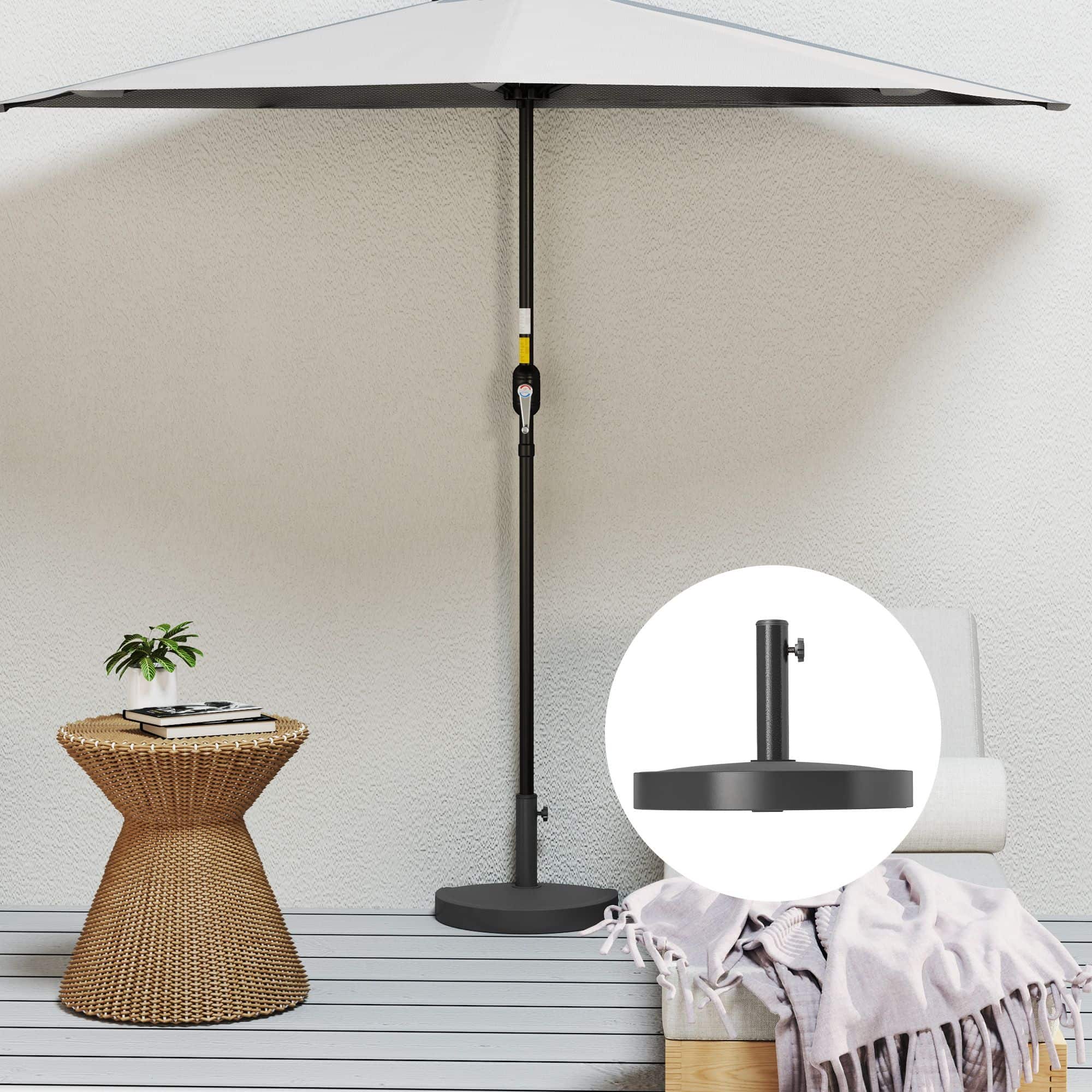 4goodz Parasolvoet van Beton 9 kg Halfrond - voor Parasolstokken 34/38/48mm