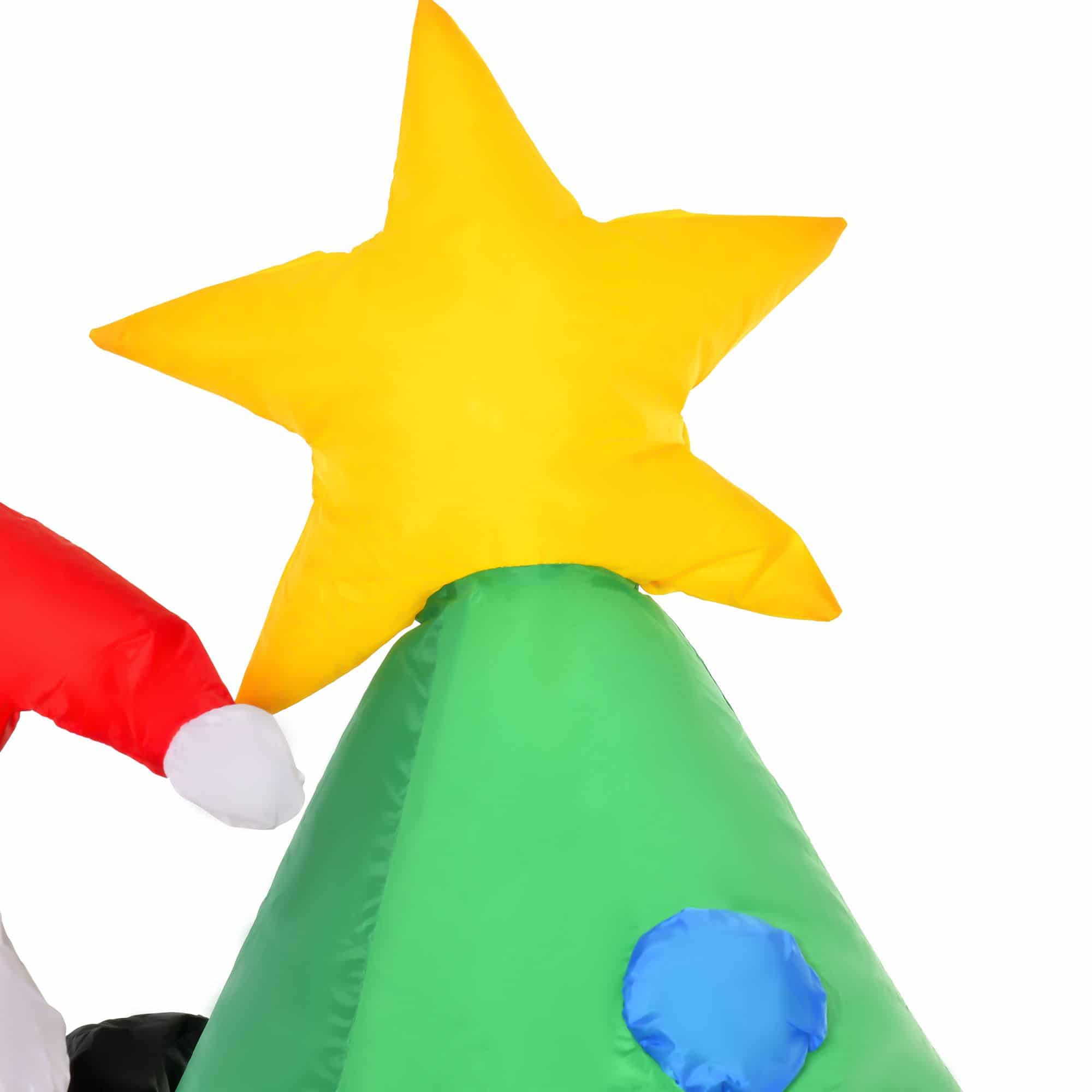 Homcom Opblaasbare Kerstboom met kerstman met LED Verlichting 180 cm