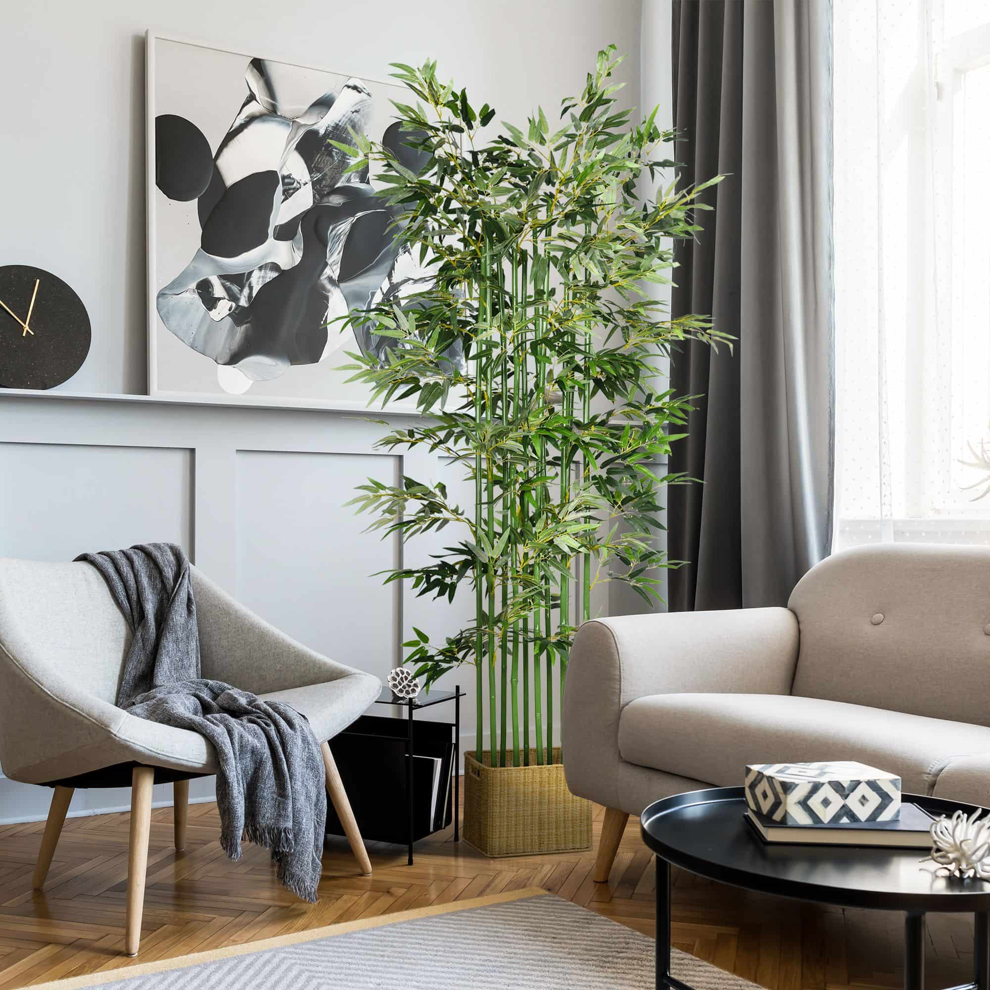 Kunstplant Bamboe Roomdivider 180 cm Hoog - Groen Kunstplant Bamboe Roomdivider 180 cm Hoog - Groen