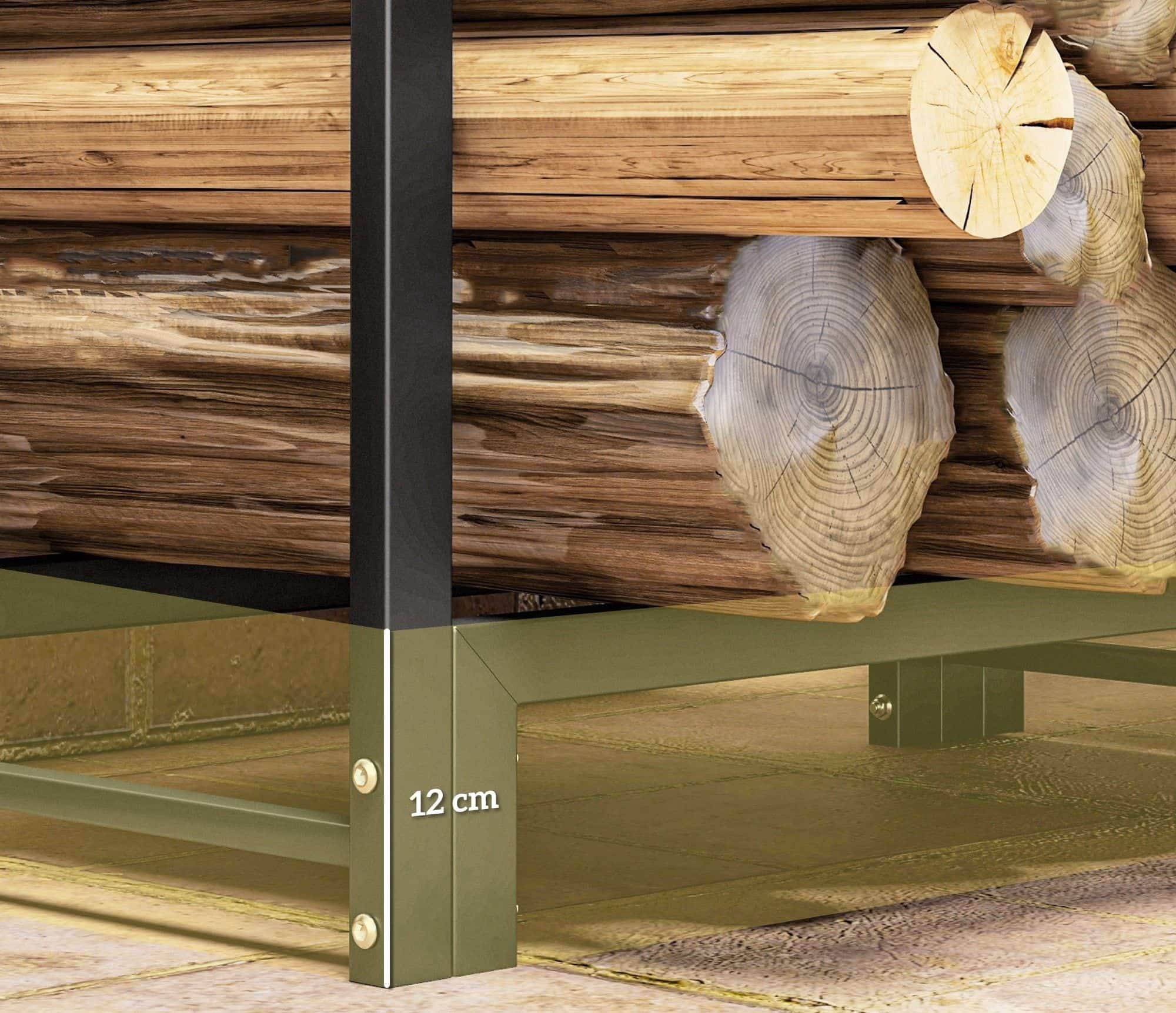 4goodz Haardhoutrek 123 cm Tot 200 kg - Staal - Zwart
