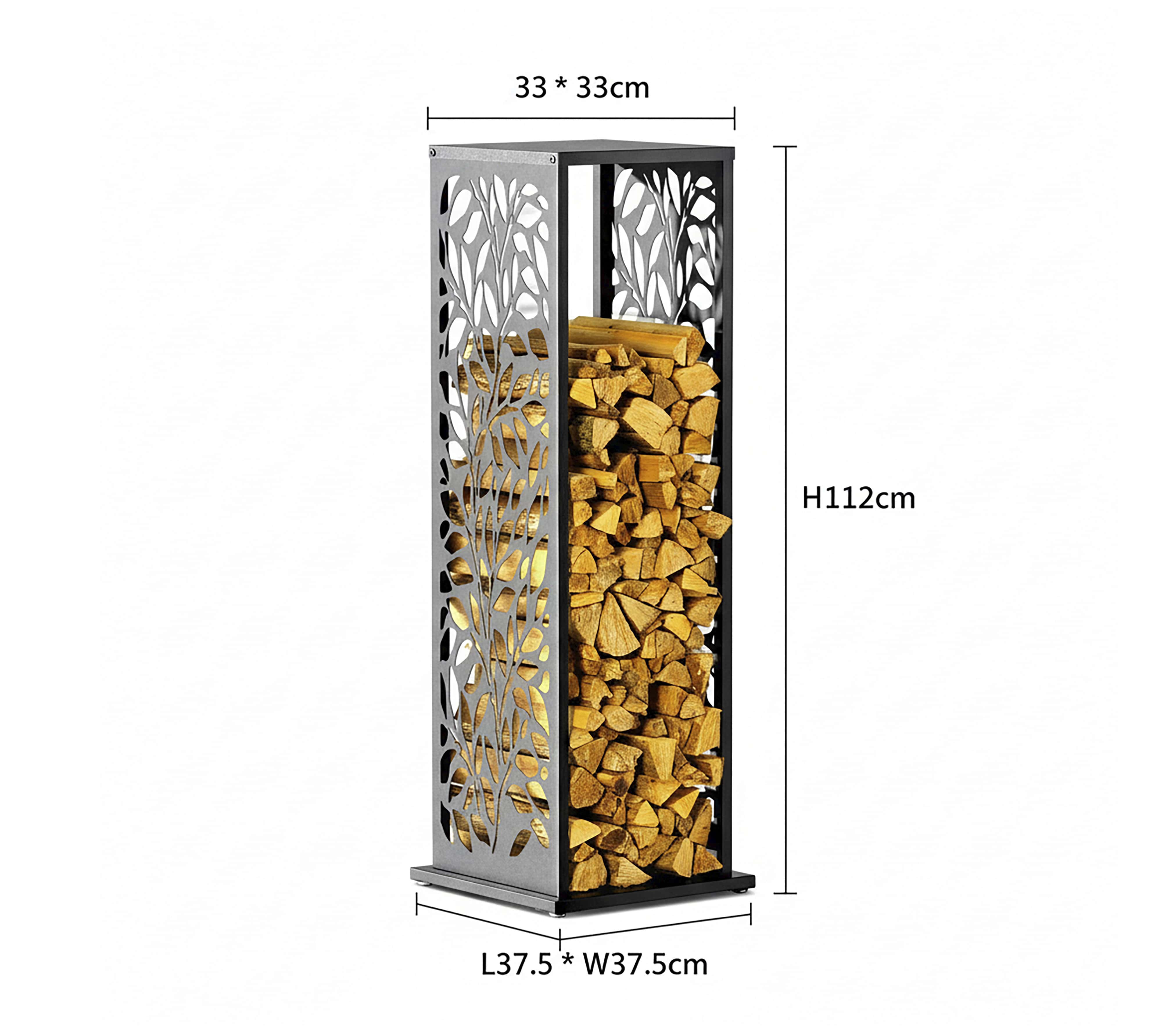 Westmann Luma Flow Houtopslag Houtrek 38x38x112 cm - Zwart Westmann Luma Flow Houtopslag Houtrek 38x38x112 cm - Zwart