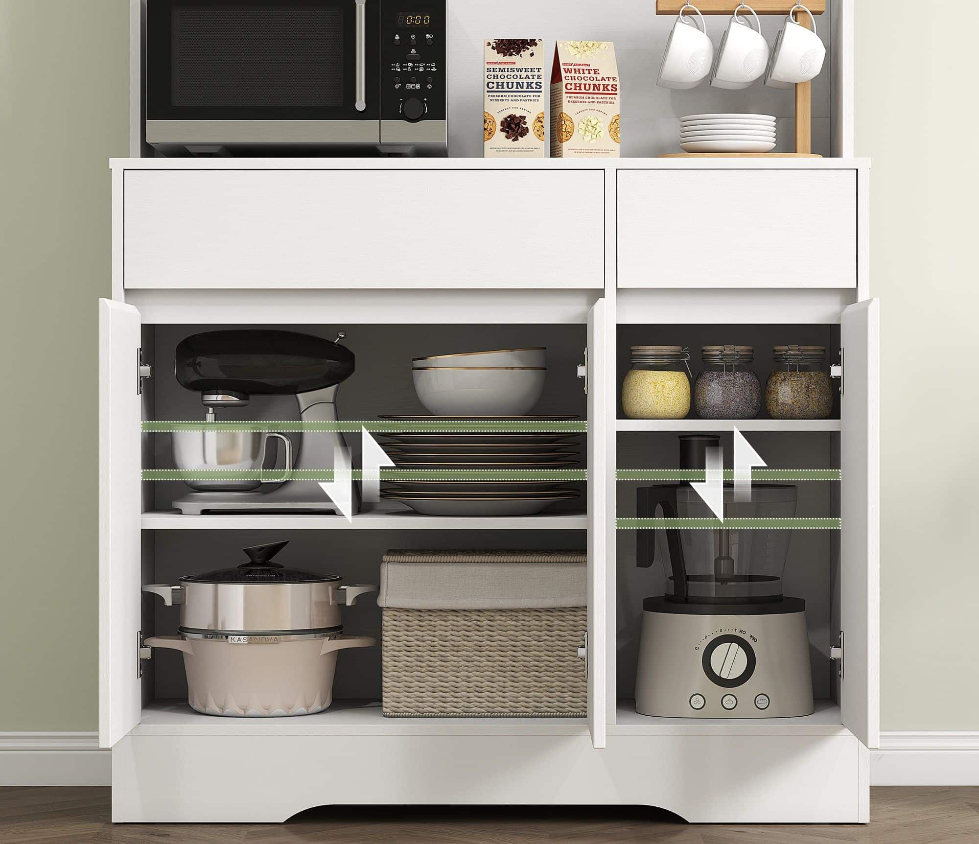 4goodz Keukenkast met Open Werkblad - Verstelbare Planken - Wit 4goodz Keukenkast met Open Werkblad - Verstelbare Planken - Wit