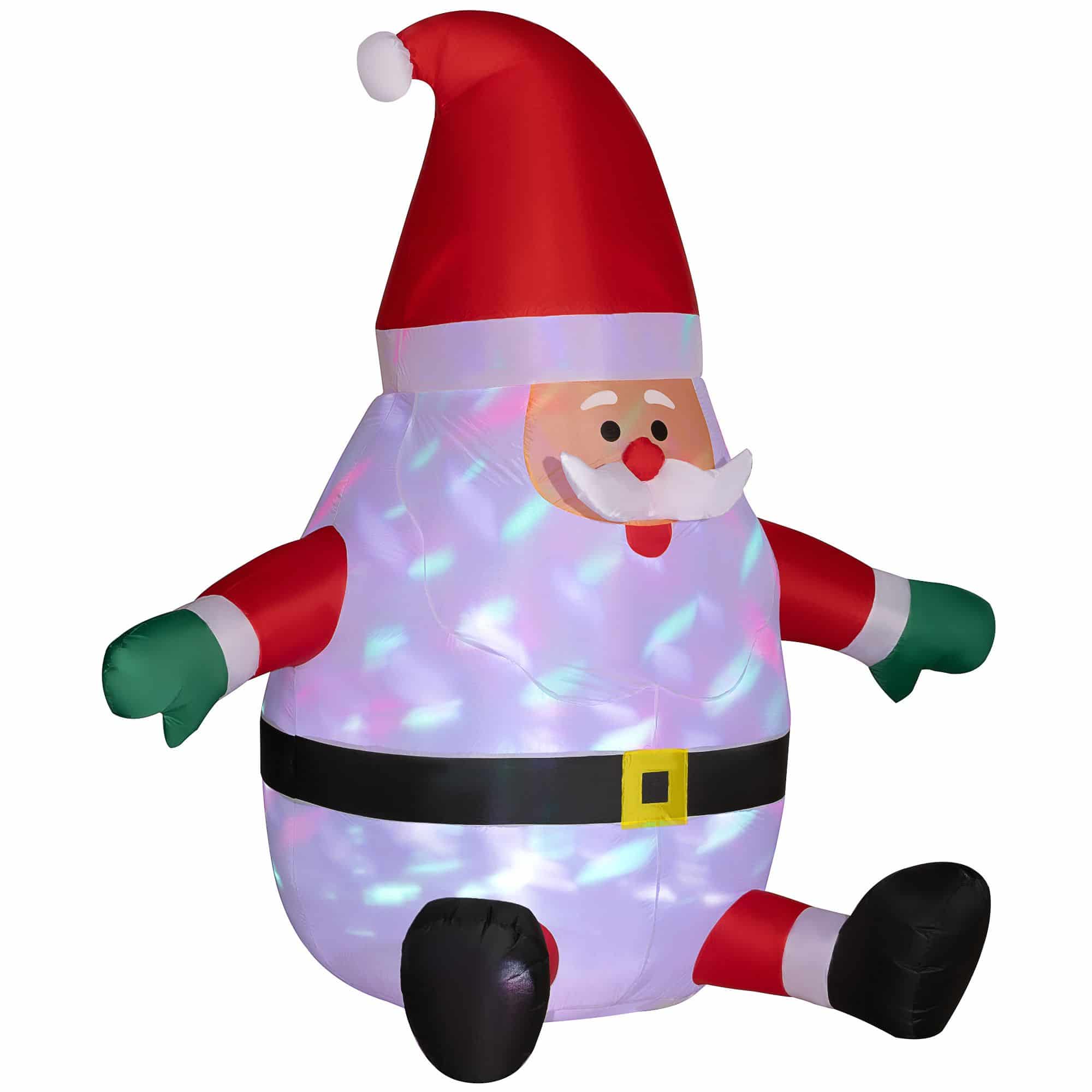 4goodz Opblaasbare Kerstman 180 cm met Draaiende Discobal verlichting