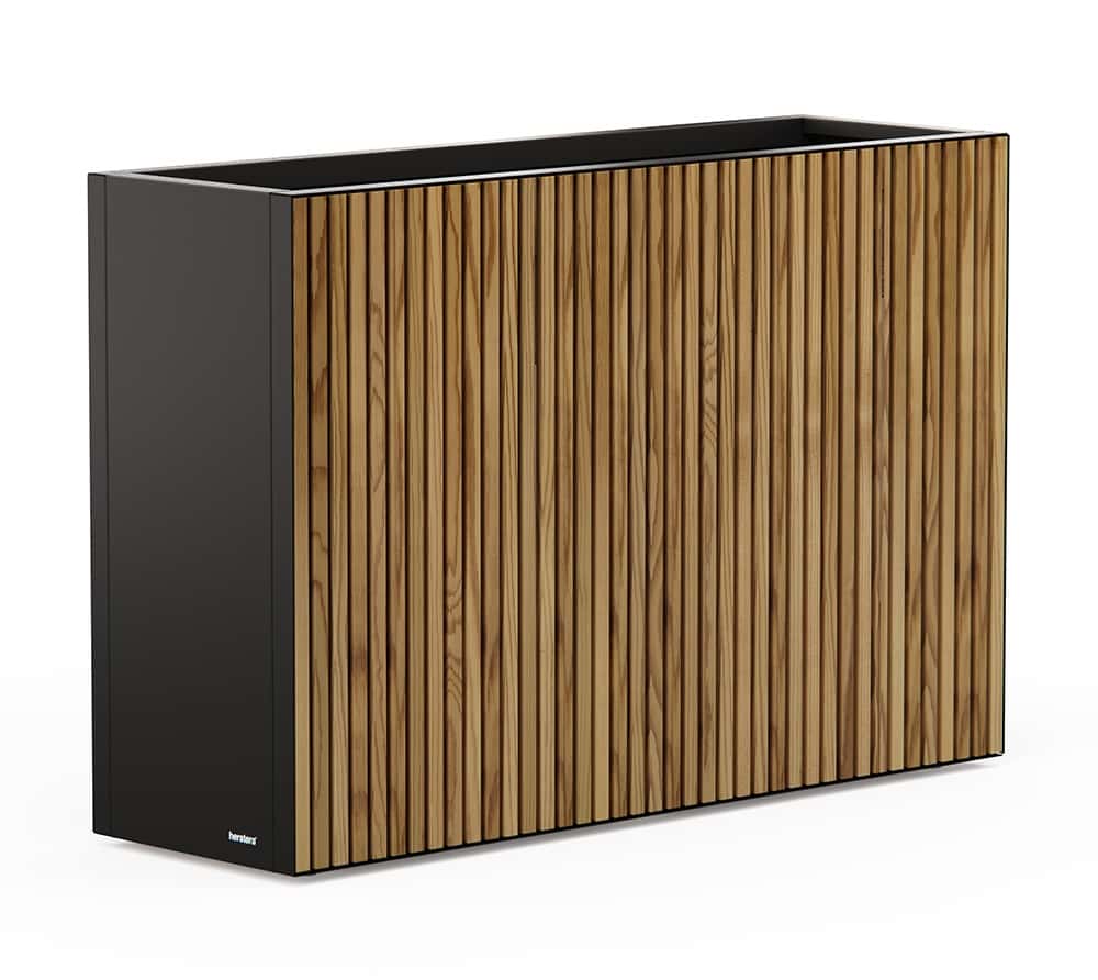 Herstera Garden Plantenbak Cube XL - 120x40x80 cm - Antraciet/Houtlook