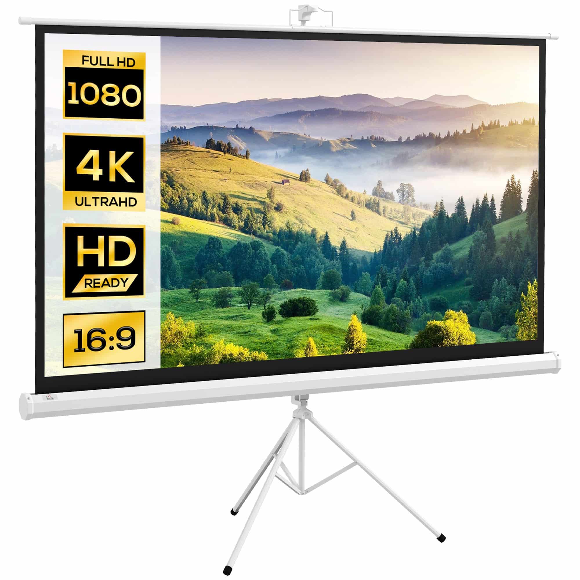 4goodz HD Beamer Projectiescherm Staand 84 inch 16:9 - 186x105 cm - Wit