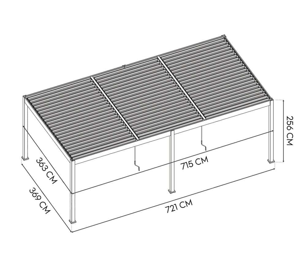 Paragon Outdoor Grand Tuscan - Aluminium Pergola met Lamellendak - 4x7 meter
