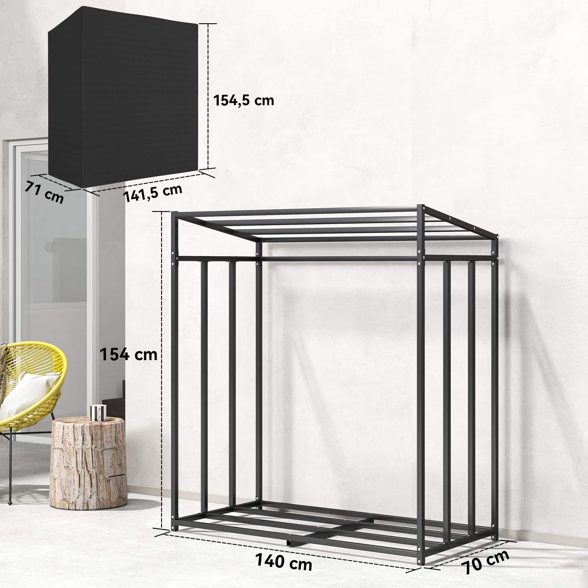 4goodz Haardhoutrek met Waterdichte Afdekhoes - Zwart 4goodz Haardhoutrek met Waterdichte Afdekhoes - Zwart